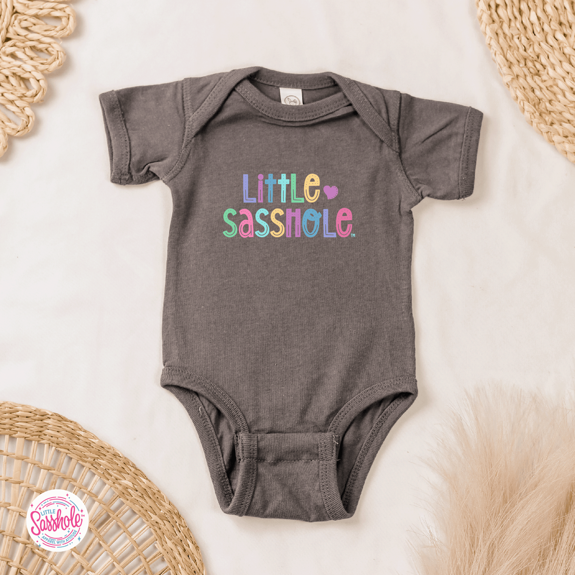Cuteness Overload: Little Sasshole™ Baby Romper - Funny Graphic Tee by Sasshole® Clothing