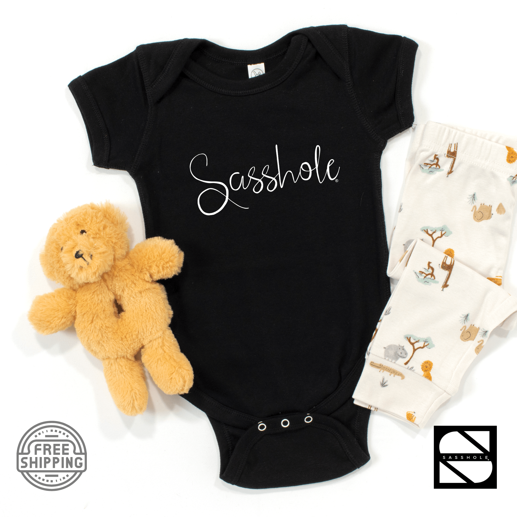 Image of Cuteness with a Side of Sass: Infant Sasshole® Attire - Funny Graphic Tee by Sasshole® Clothing