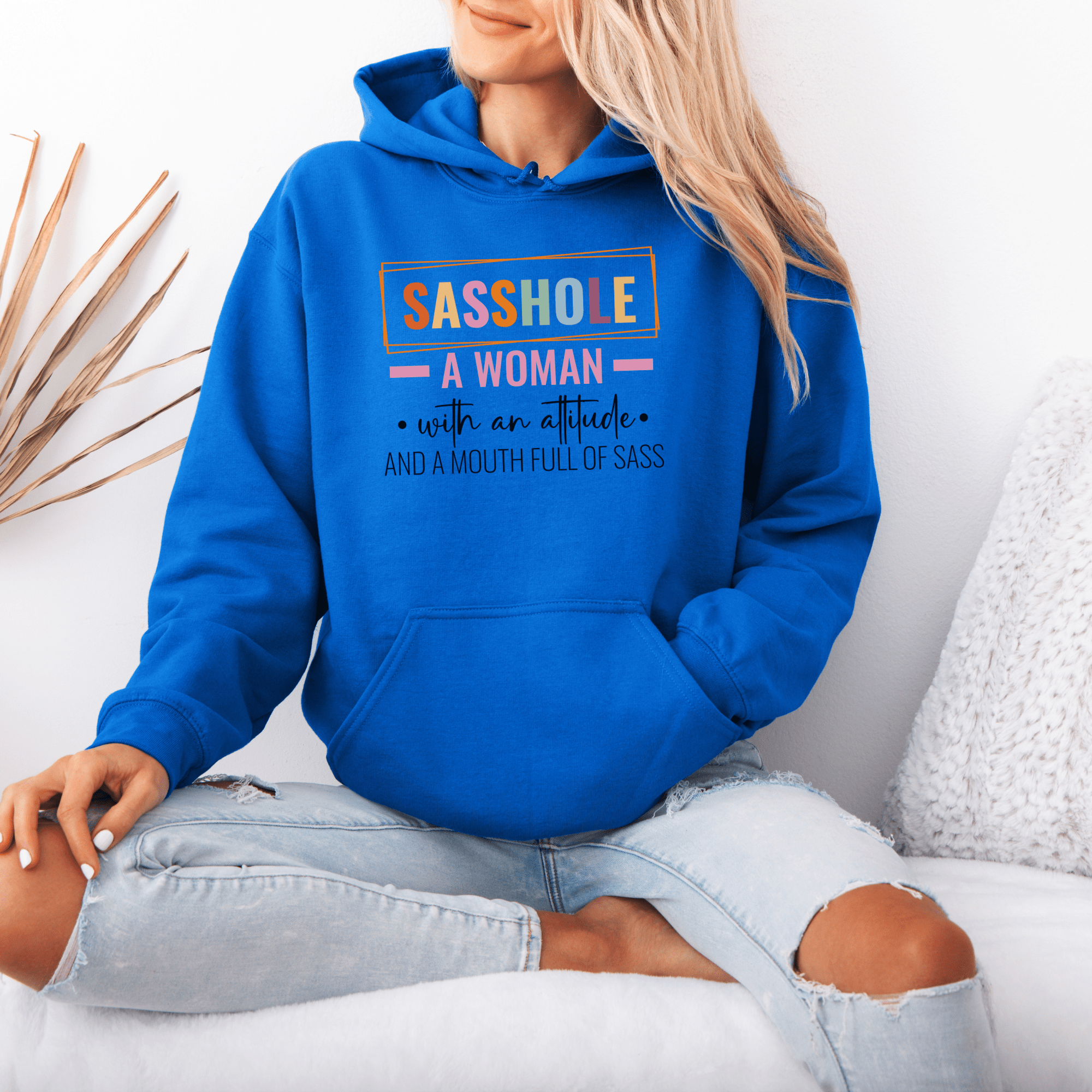 Image of Defiantly Sassy Hoodie: Attitude and Mouth Full of Sass Women's Hoodie - Funny Graphic Tee by Sasshole® Clothing