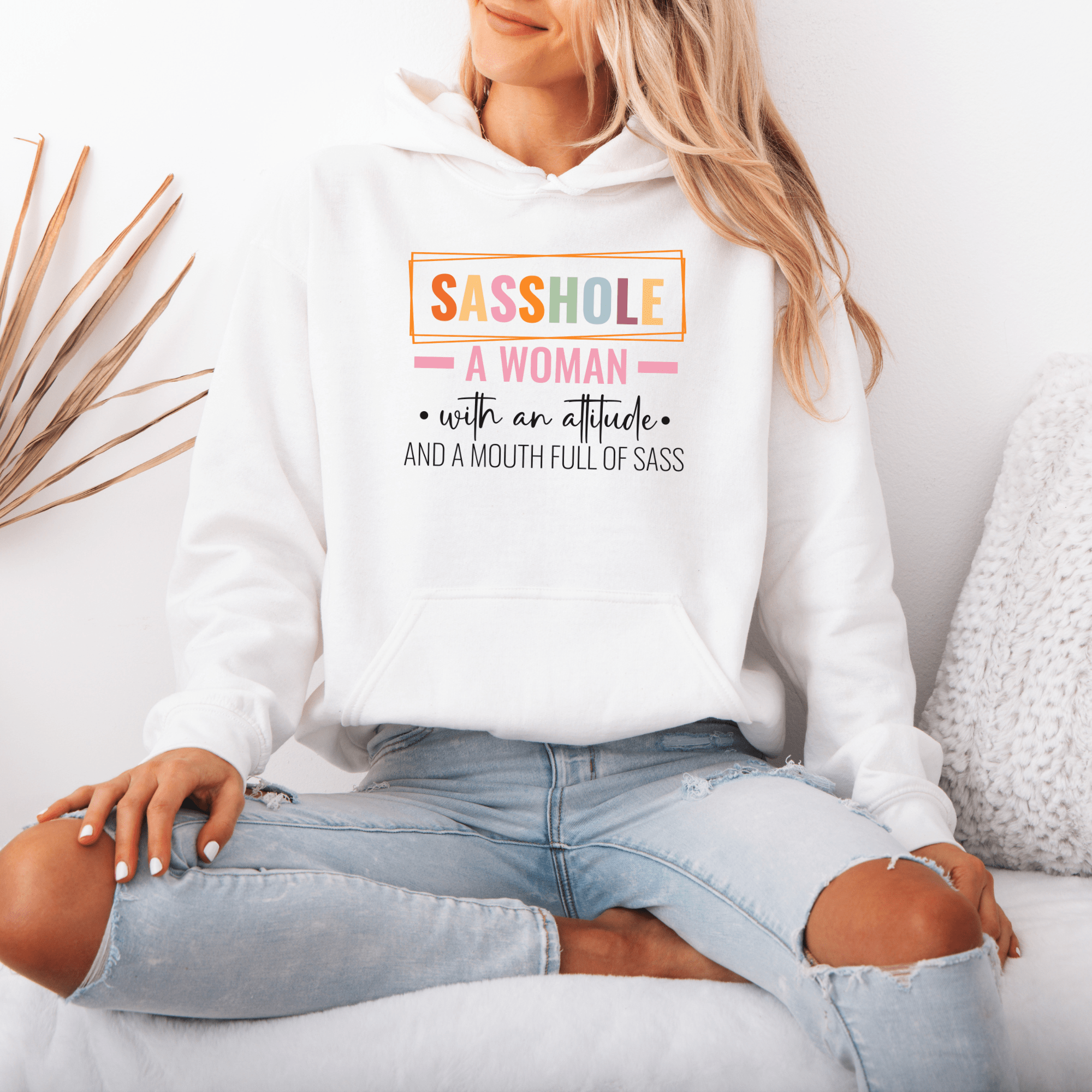 Image of Defiantly Sassy Hoodie: Attitude and Mouth Full of Sass Women's Hoodie - Funny Graphic Tee by Sasshole® Clothing