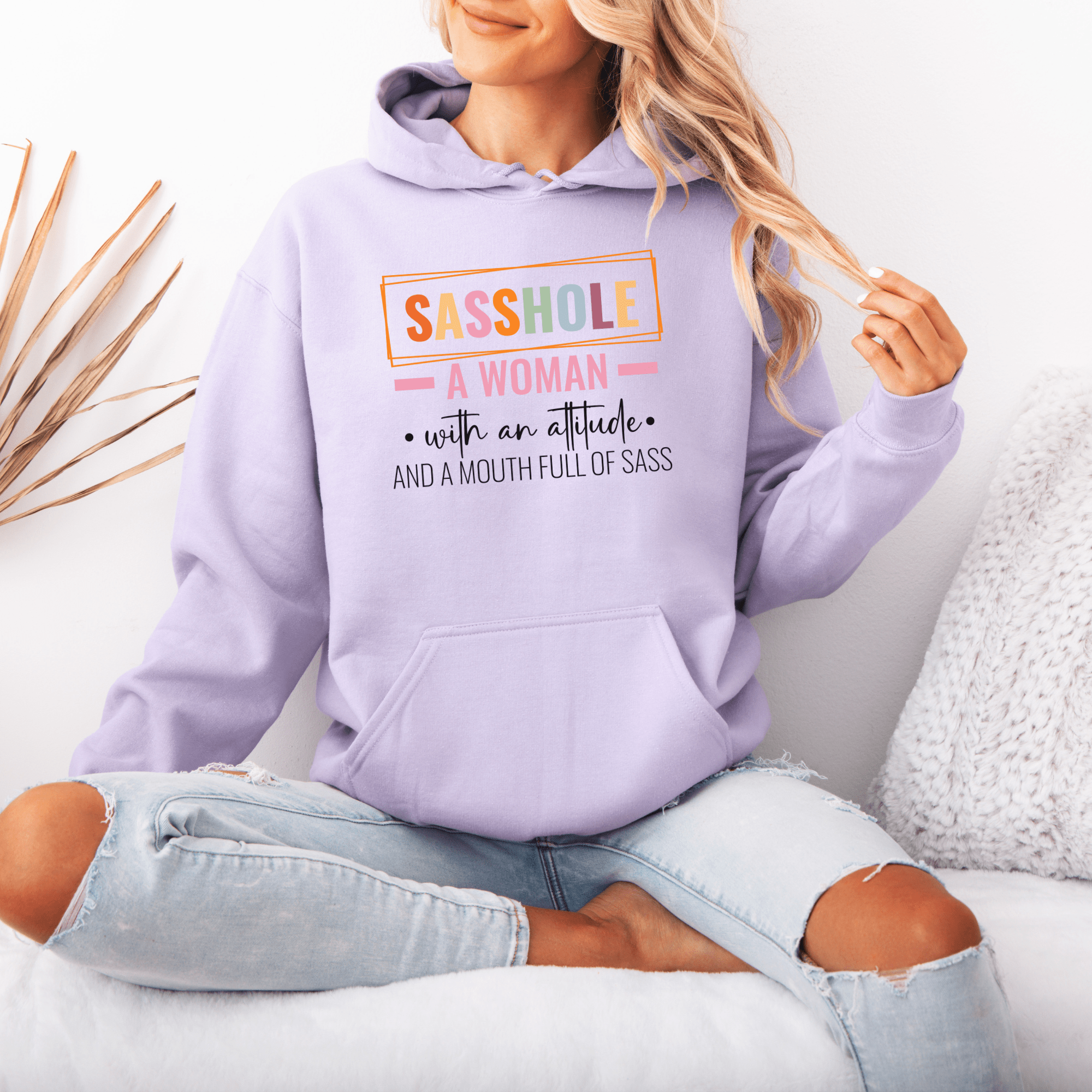 Image of Defiantly Sassy Hoodie: Attitude and Mouth Full of Sass Women's Hoodie - Funny Graphic Tee by Sasshole® Clothing