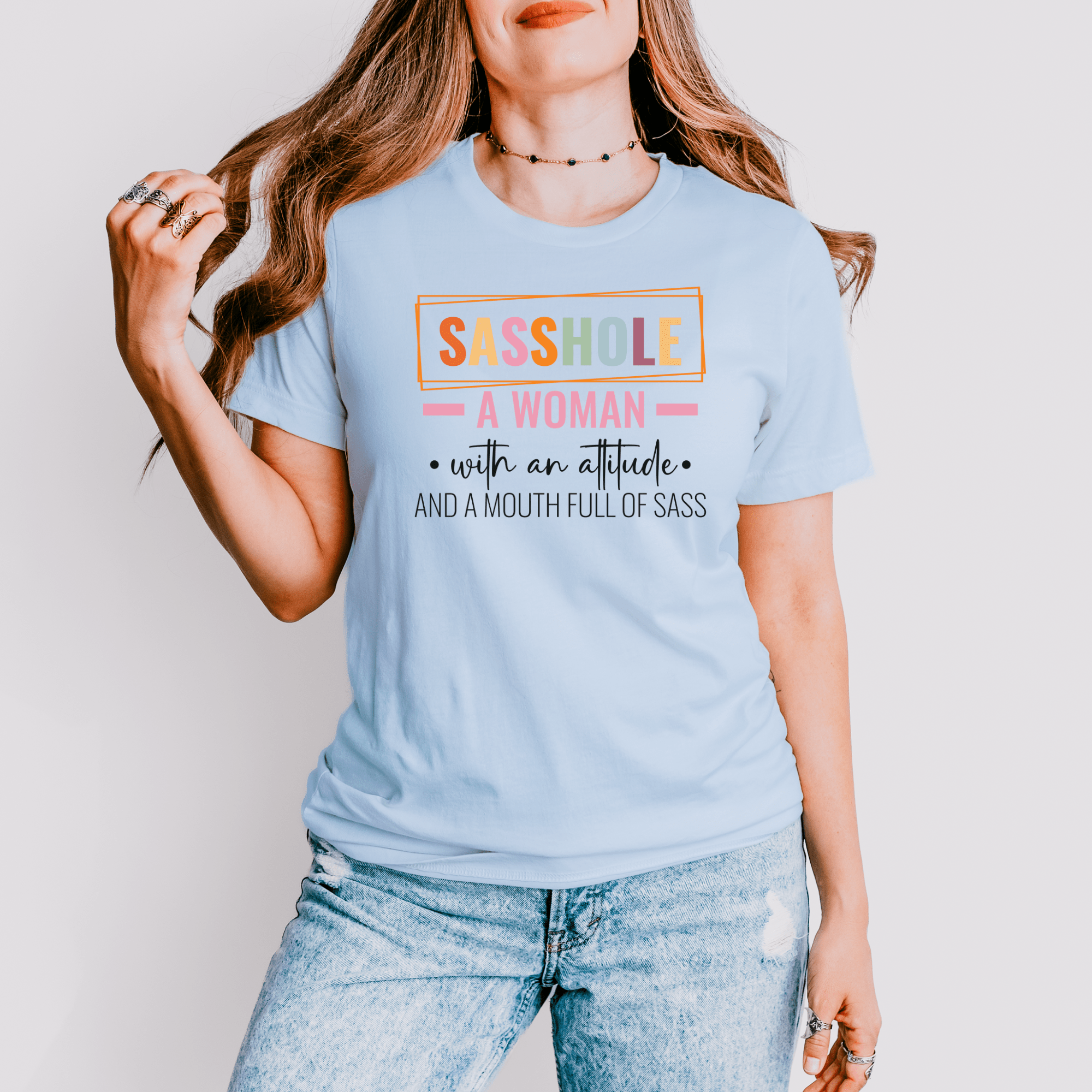 Image of Defiantly Sassy Tee: Attitude and Mouth Full of Sass Women's Tshirt - Funny Graphic Tee by Sasshole® Clothing