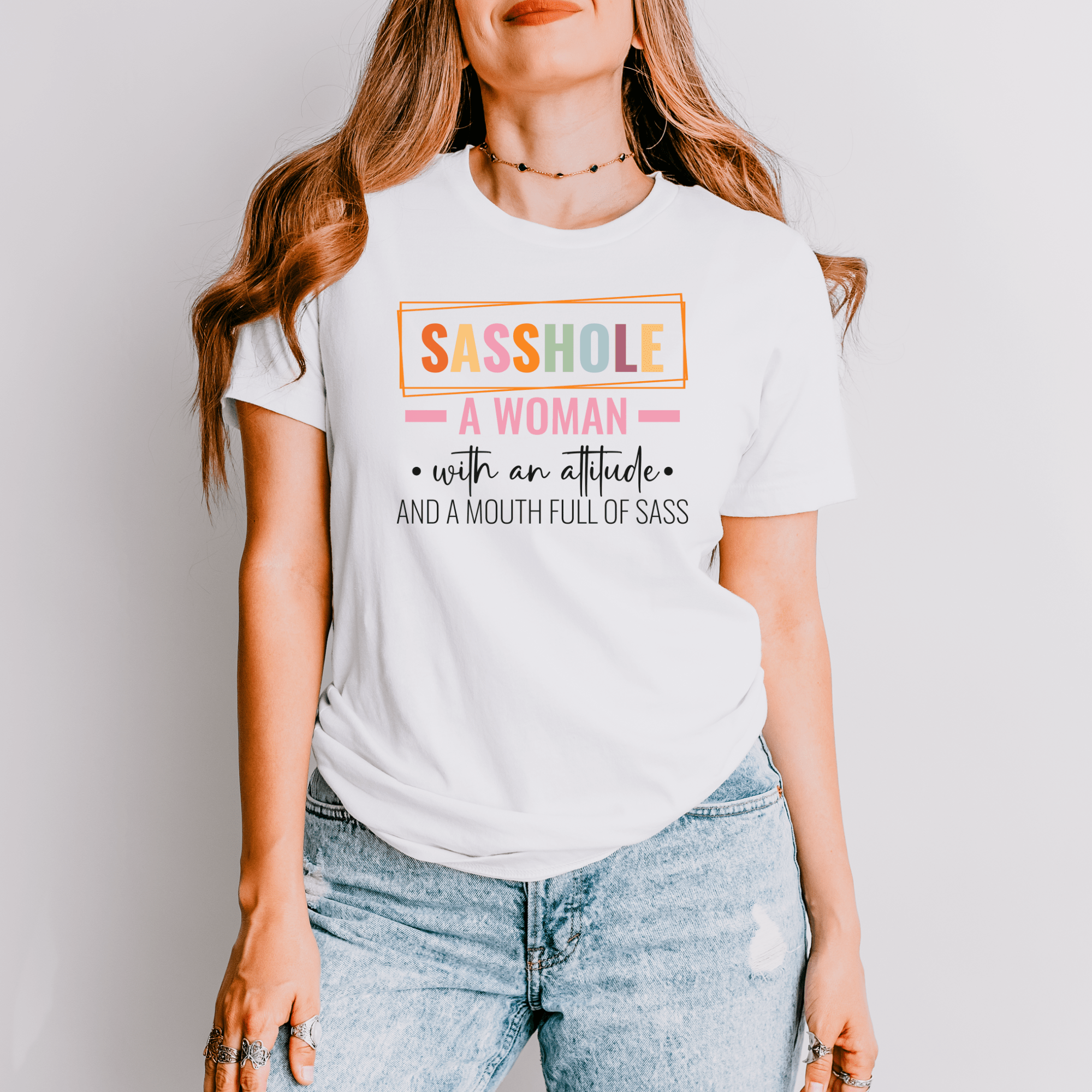 Image of Defiantly Sassy Tee: Attitude and Mouth Full of Sass Women's Tshirt - Funny Graphic Tee by Sasshole® Clothing