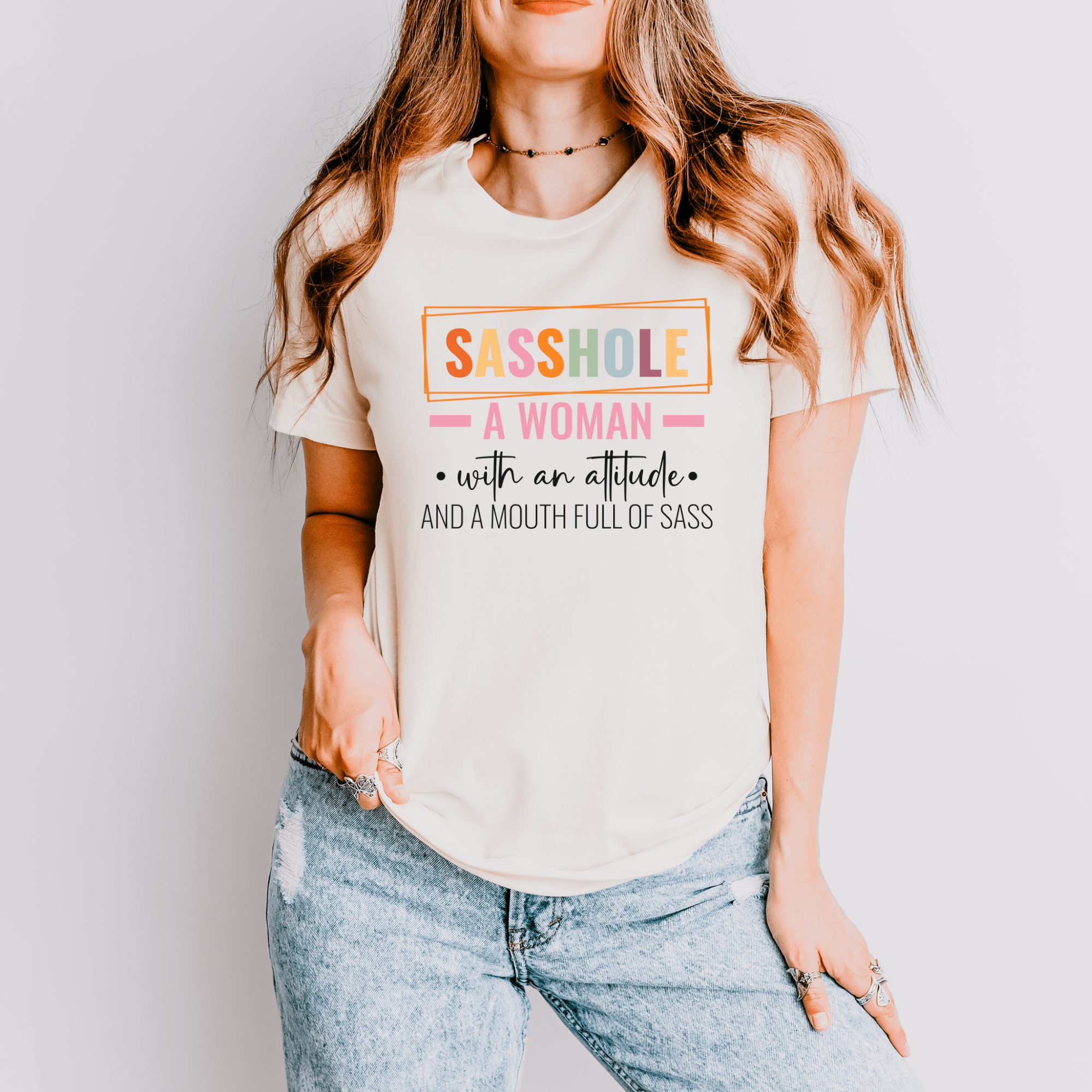Image of Defiantly Sassy Tee: Attitude and Mouth Full of Sass Women's Tshirt - Funny Graphic Tee by Sasshole® Clothing