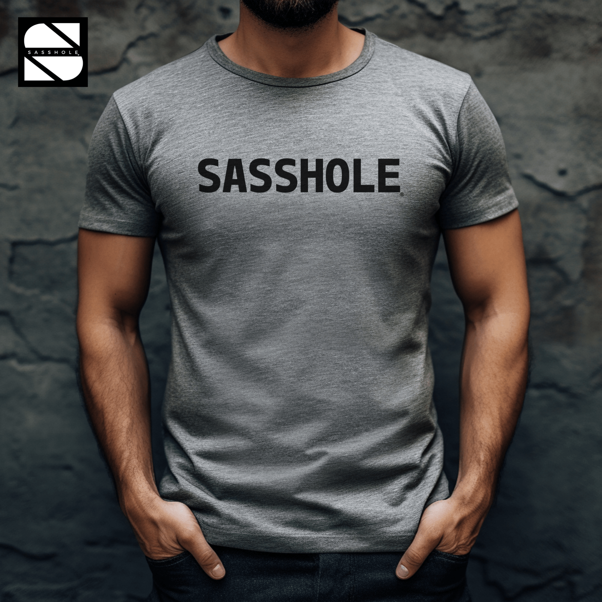 Defiantly Stylish: Men's Sasshole® Identity Tshirt - Funny Graphic Tee by Sasshole® Clothing