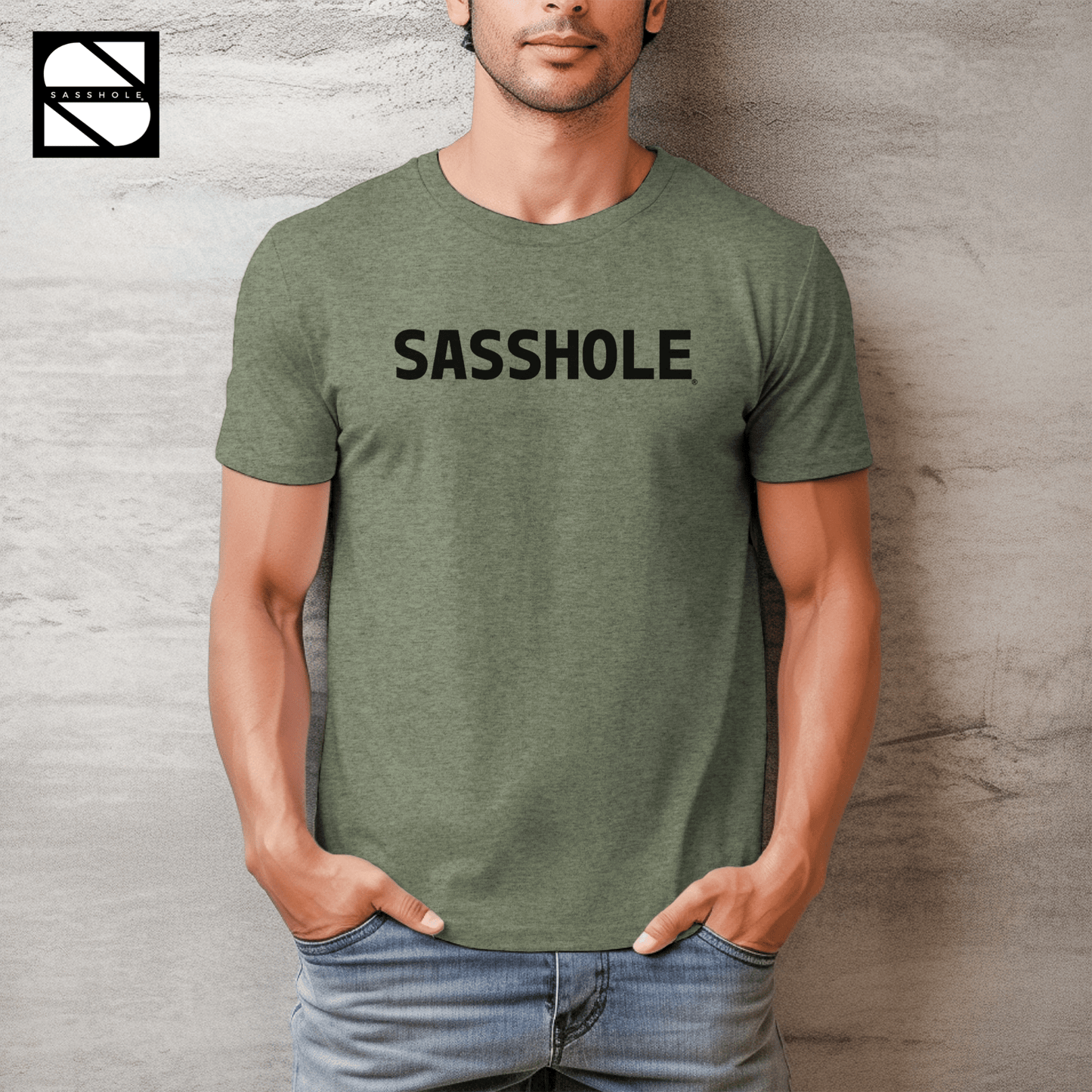 Defiantly Stylish: Men's Sasshole® Identity Tshirt - Funny Graphic Tee by Sasshole® Clothing