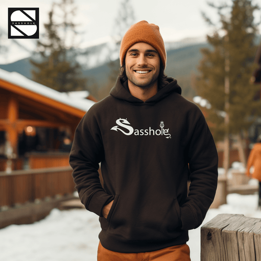 Elevate Your Edge: Trendsetting Men's Graphic Hoodie - Funny Graphic Tee by Sasshole® Clothing