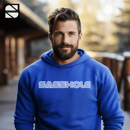 Elevate Your Edge: Trendsetting Men's Graphic Hoodie - Funny Graphic Tee by Sasshole® Clothing