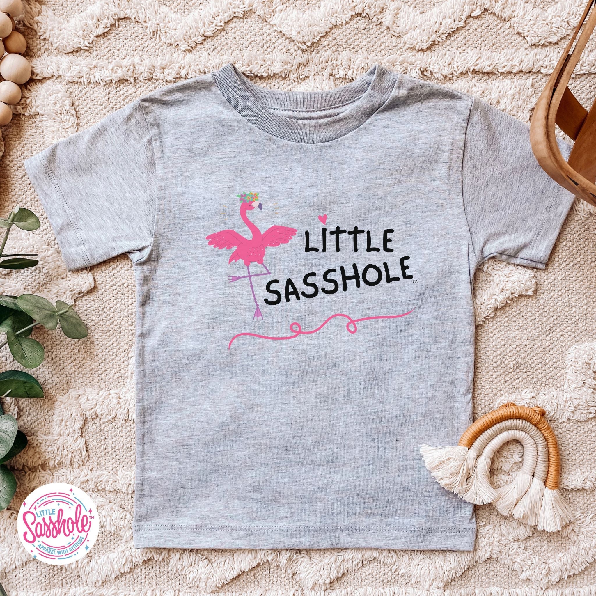 Image of Flamingo Fabulous: Little Sasshole™ Toddler Girls' T-shirt - Funny Graphic Tee by Sasshole® Clothing