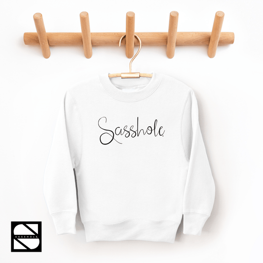 Flirty & Fearless: Sasshole® Statement Youth Girls Sweatshirt - Funny Graphic Tee by Sasshole® Clothing