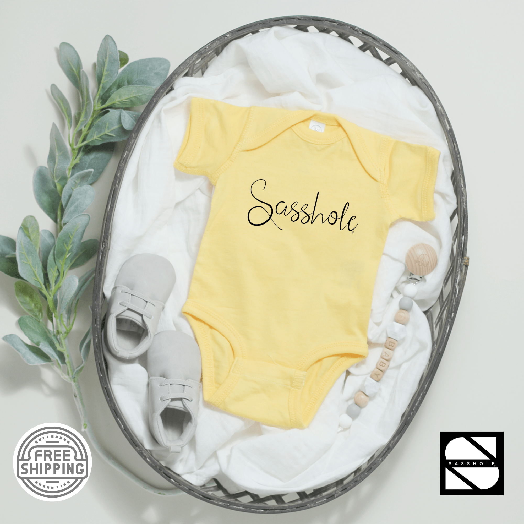 Image of Future Sass Queen/King: Laugh - Out - Loud Baby Apparel - Funny Graphic Tee by Sasshole® Clothing