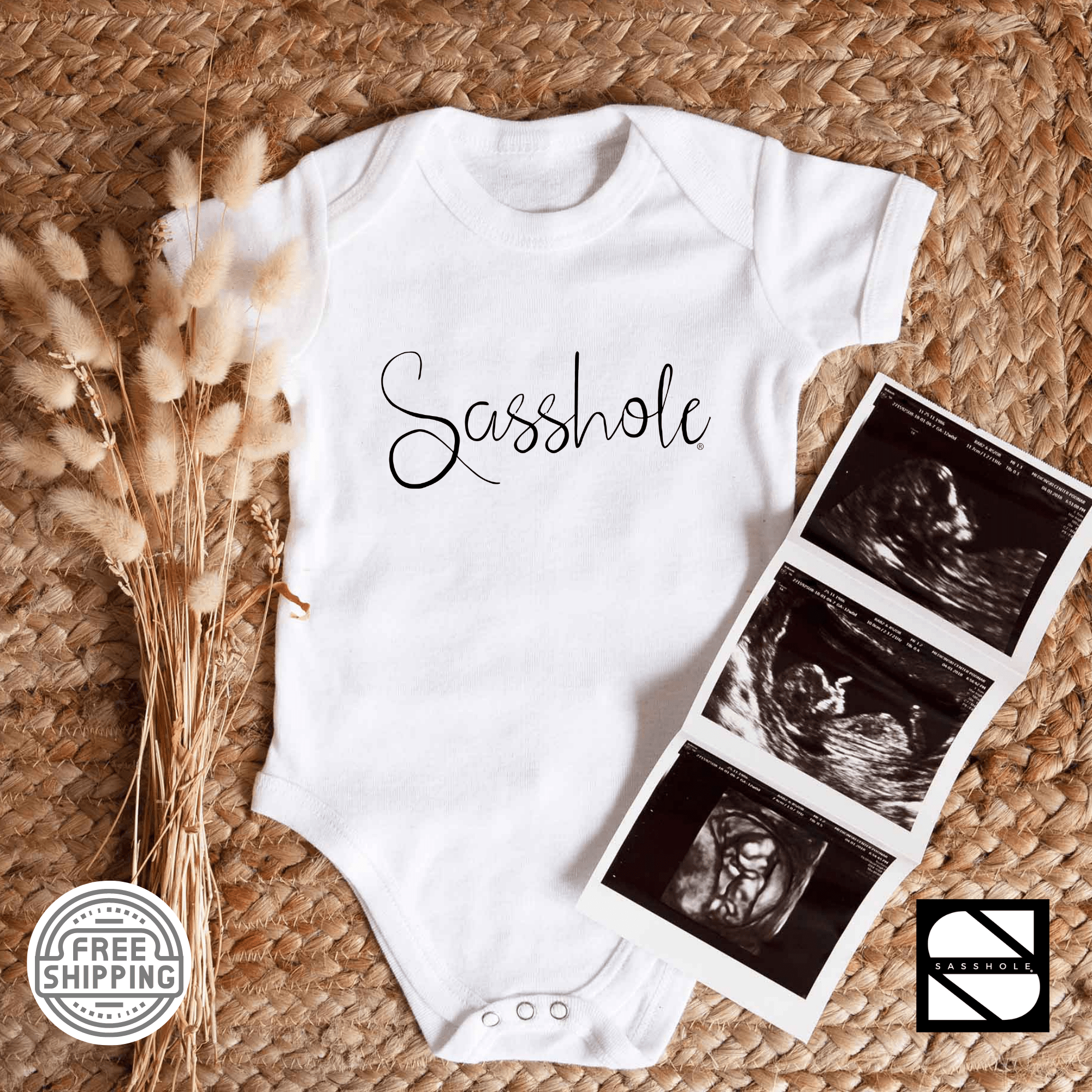 Image of Future Sass Queen/King: Laugh - Out - Loud Baby Apparel - Funny Graphic Tee by Sasshole® Clothing