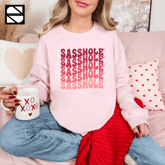 Groovy Sasshole®: Valentines Day Women's Sweatshirt - Funny Graphic Tee by Sasshole® Clothing