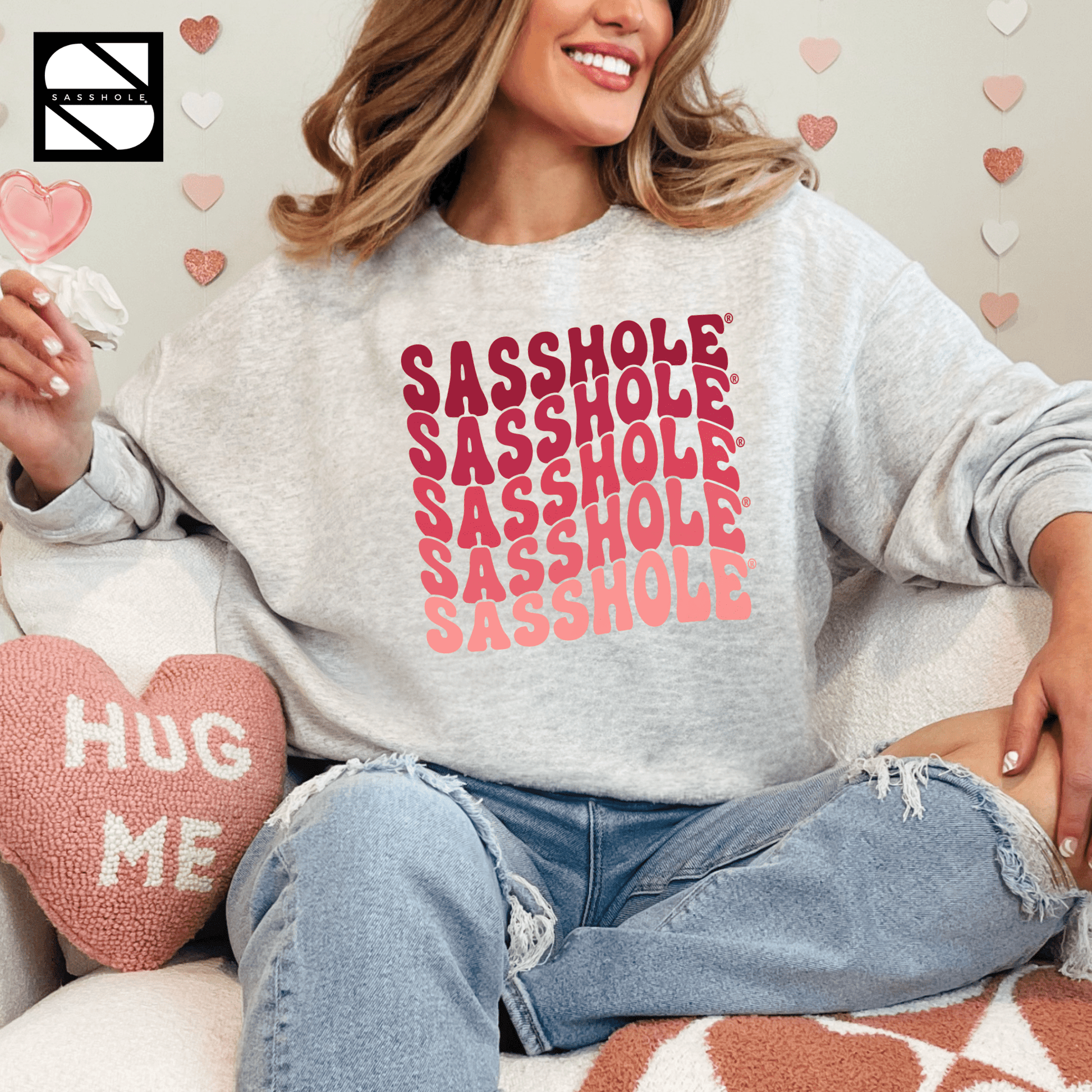 Groovy Sasshole®: Valentines Day Women's Sweatshirt - Funny Graphic Tee by Sasshole® Clothing
