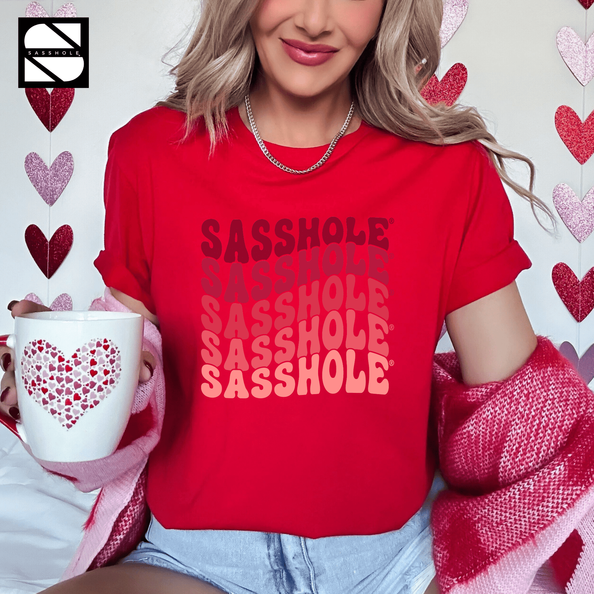Groovy Sasshole®: Valentines Day Women's Tshirt - Funny Graphic Tee by Sasshole® Clothing