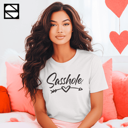 Image of Heartbeat of Sass: Women's Sasshole® Valentine's T-shirt - Funny Graphic Tee by Sasshole® Clothing