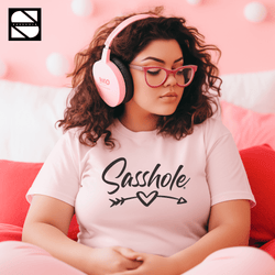 Image of Heartbeat of Sass: Women's Sasshole® Valentine's T-shirt - Funny Graphic Tee by Sasshole® Clothing