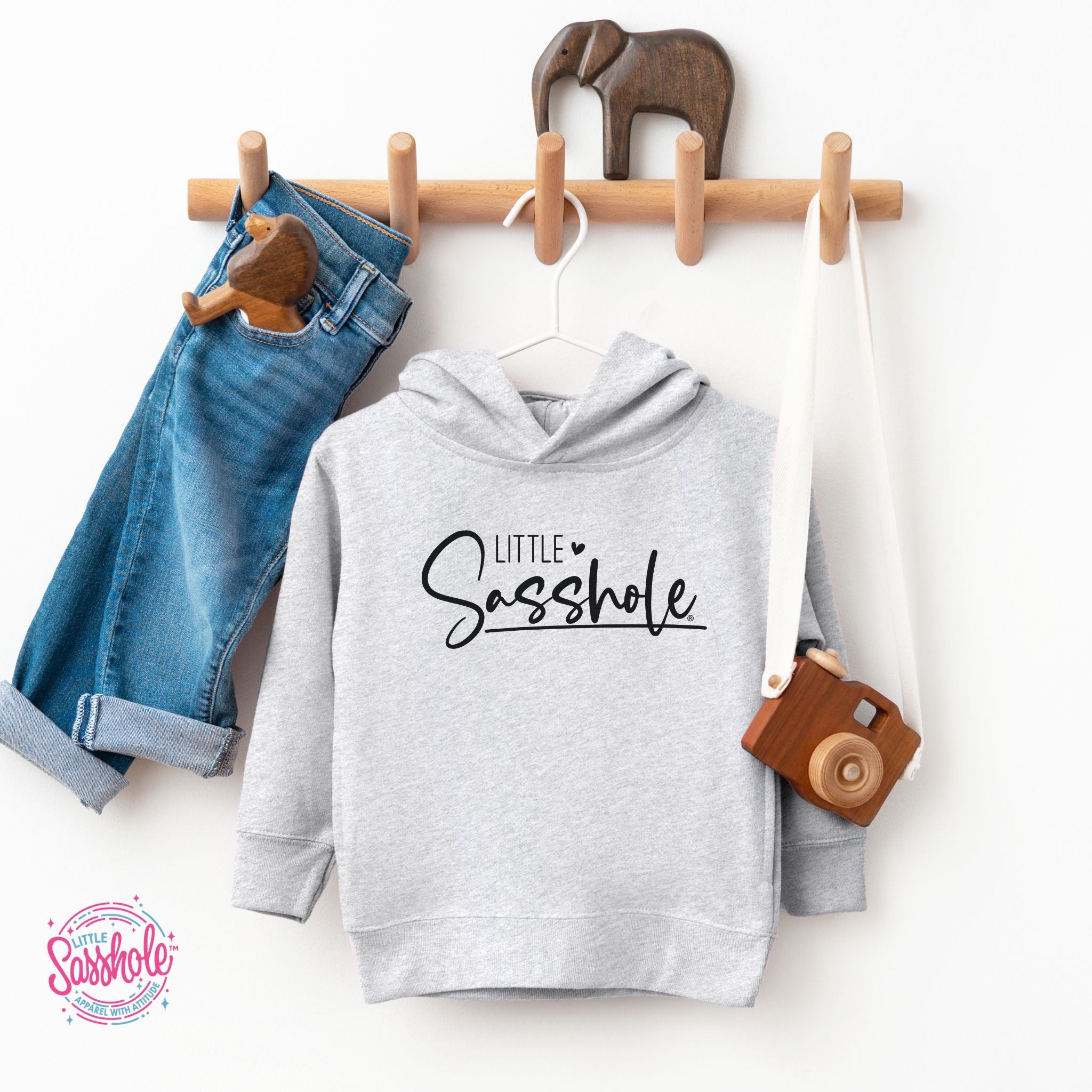 Image of Hoodie Happiness: Little Sasshole™ Toddler Girl's Cute Pullover - Funny Graphic Tee by Sasshole® Clothing