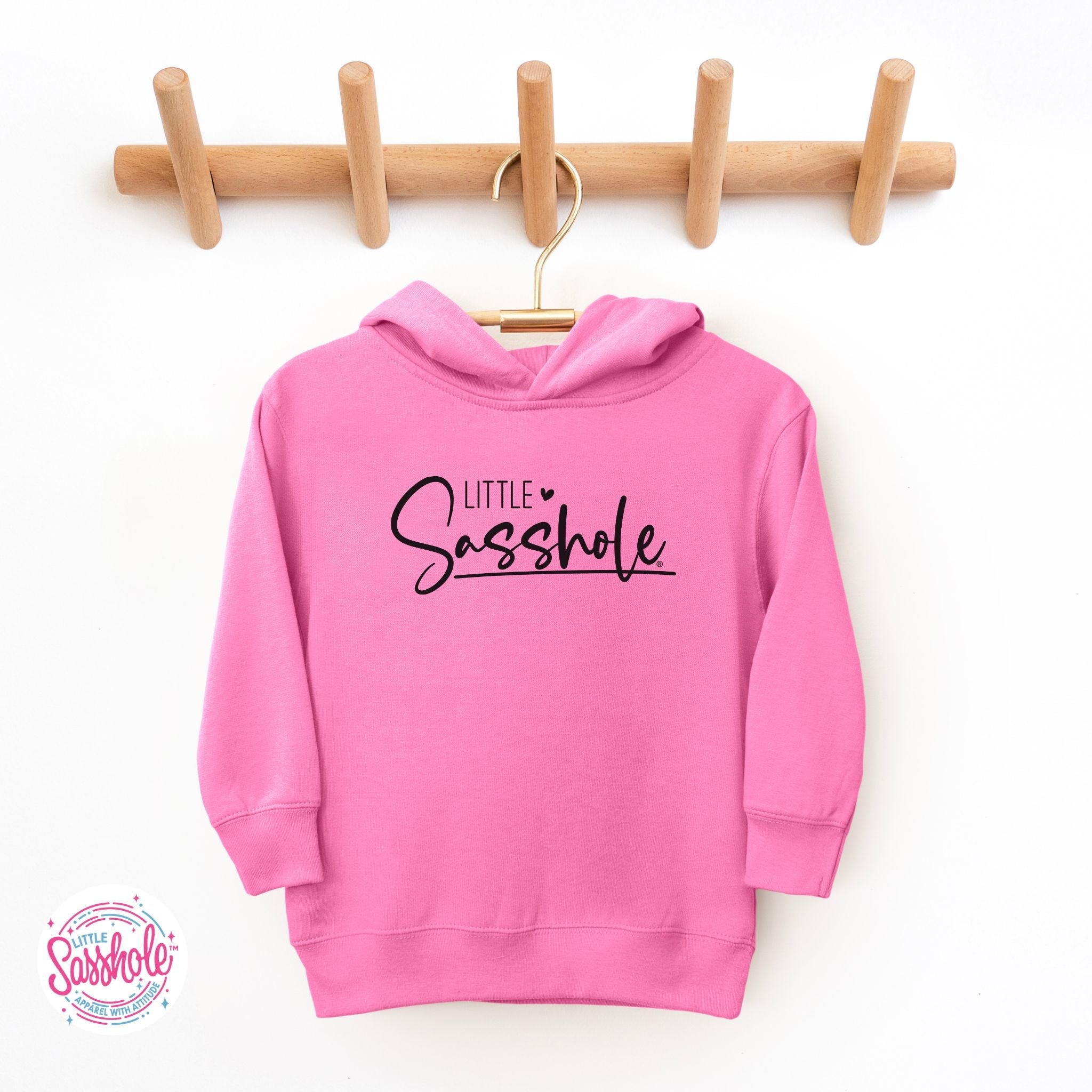 Image of Hoodie Happiness: Little Sasshole™ Toddler Girl's Cute Pullover - Funny Graphic Tee by Sasshole® Clothing