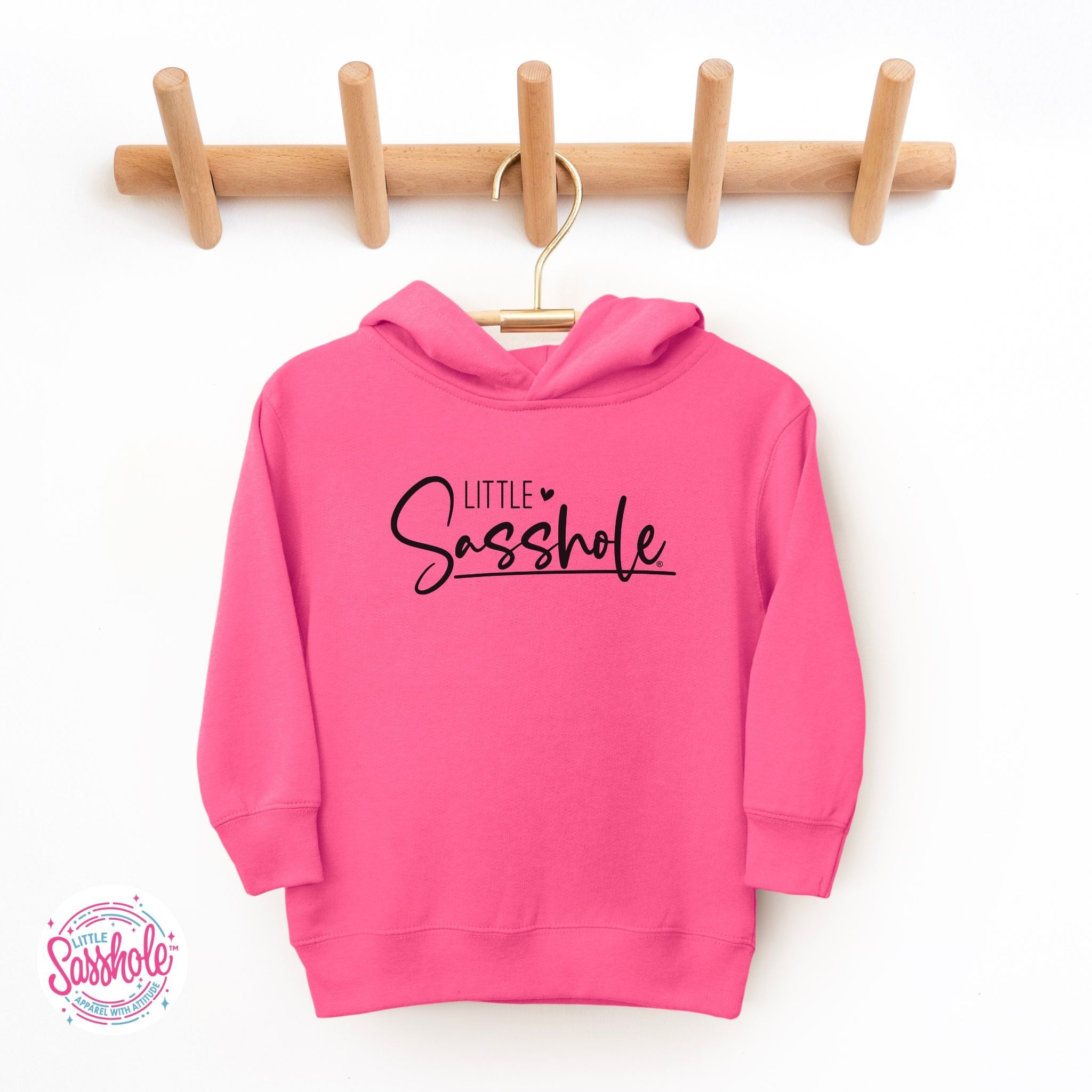 Image of Hoodie Happiness: Little Sasshole™ Toddler Girl's Cute Pullover - Funny Graphic Tee by Sasshole® Clothing