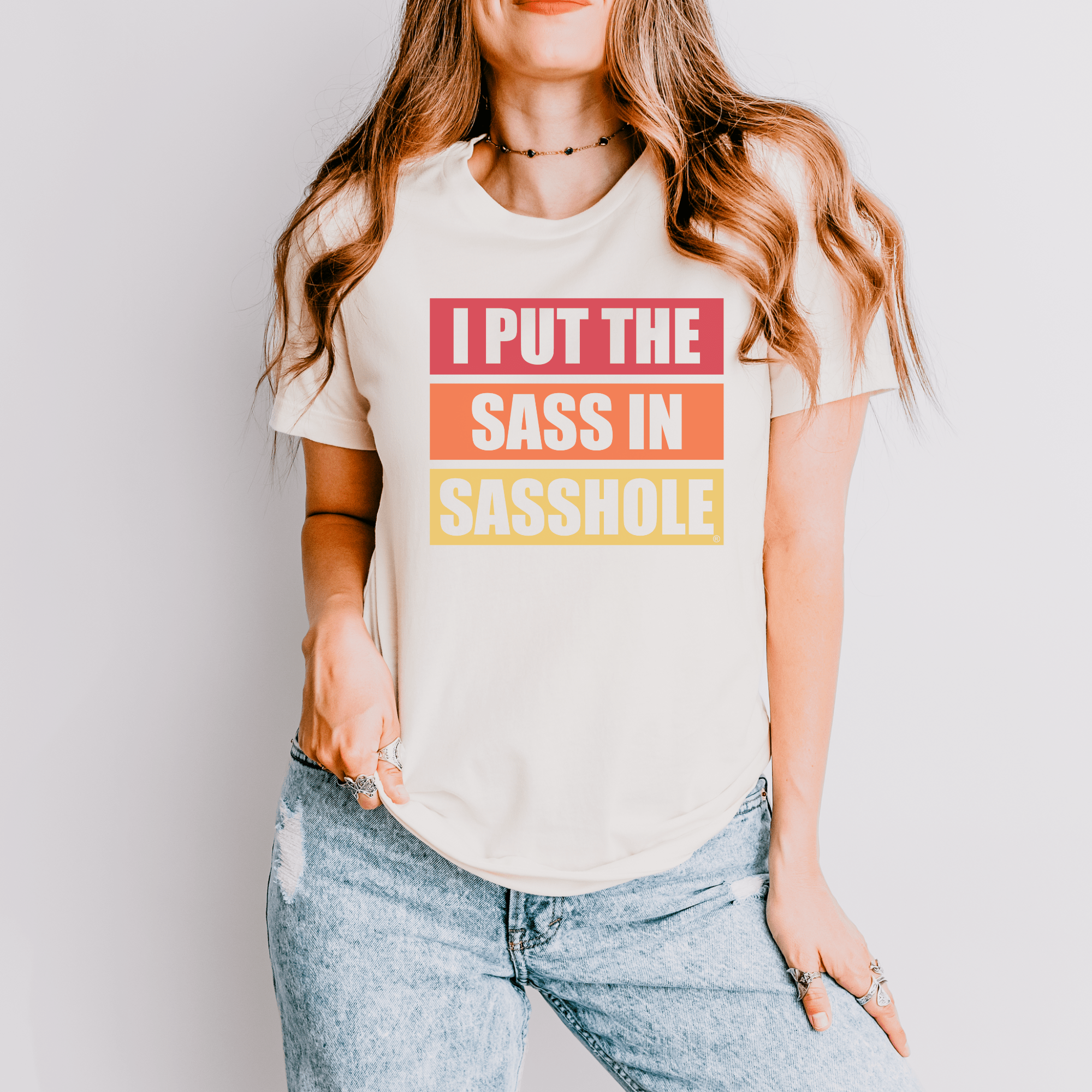 Image of I Put the Sass in Sasshole® Women's T-Shirt - Bold & Playful Style - Funny Graphic Tee by Sasshole® Clothing