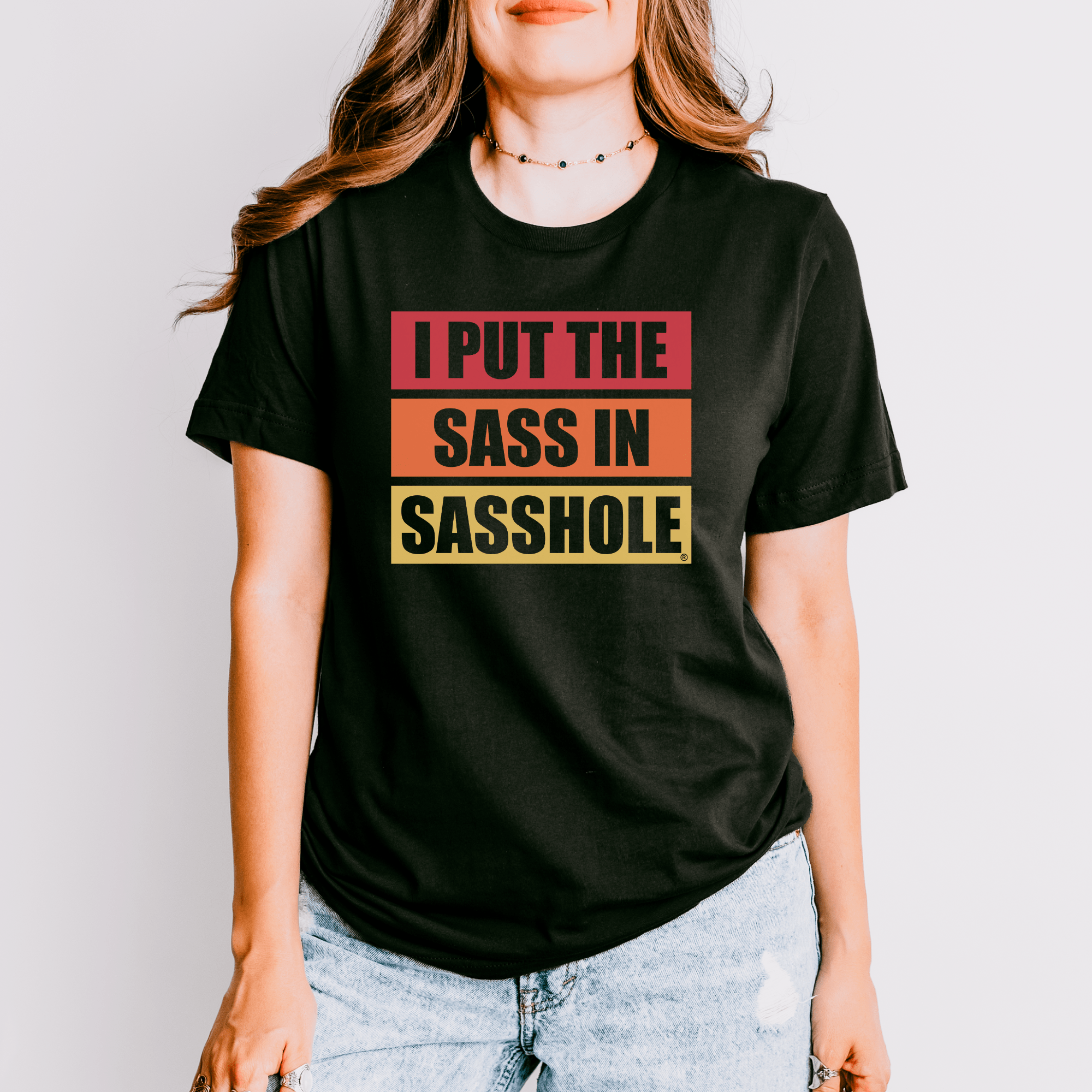 Image of I Put the Sass in Sasshole® Women's T-Shirt - Bold & Playful Style - Funny Graphic Tee by Sasshole® Clothing