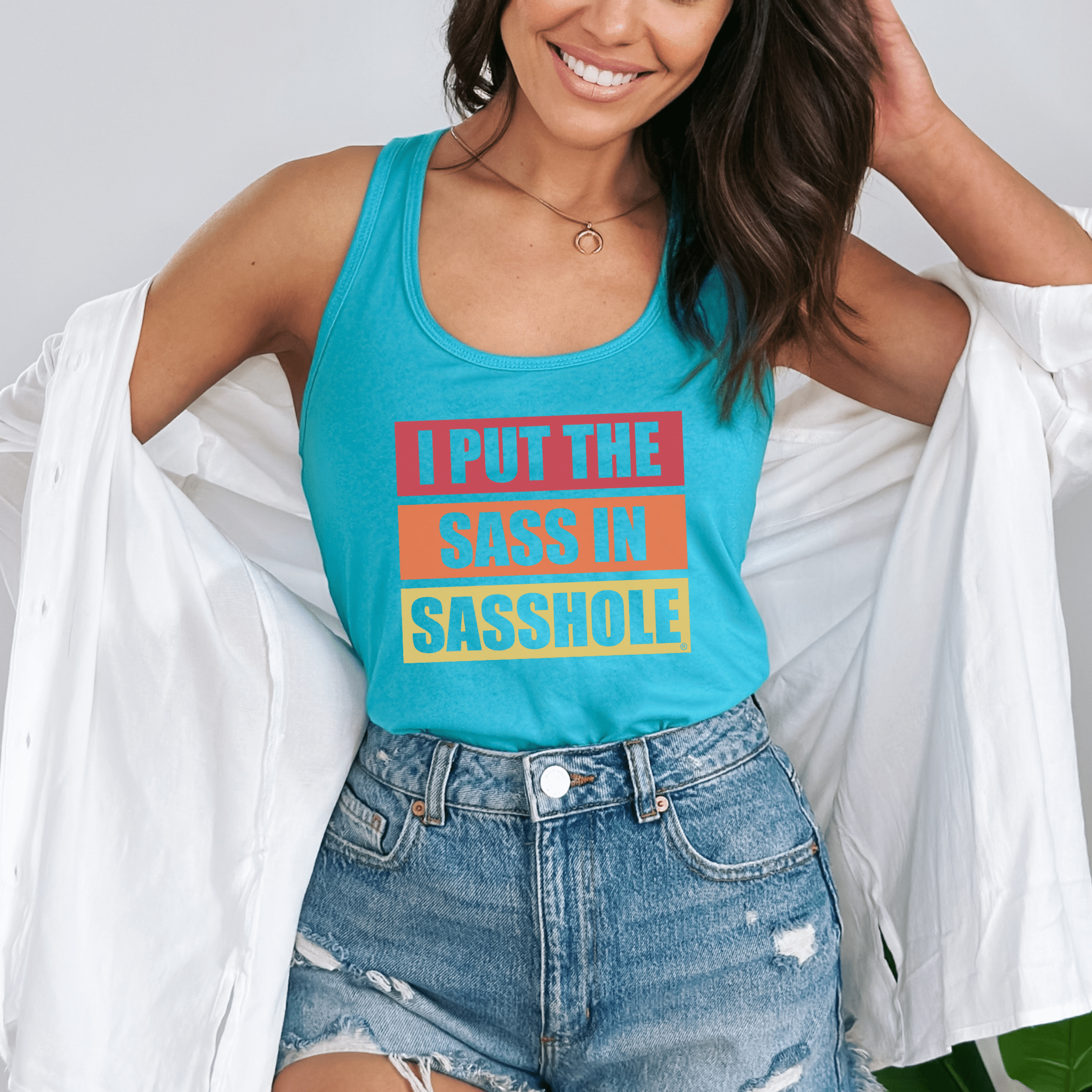 Image of I Put the Sass in Sasshole® Women's Tank Top - Bold & Playful Style - Funny Graphic Tee by Sasshole® Clothing