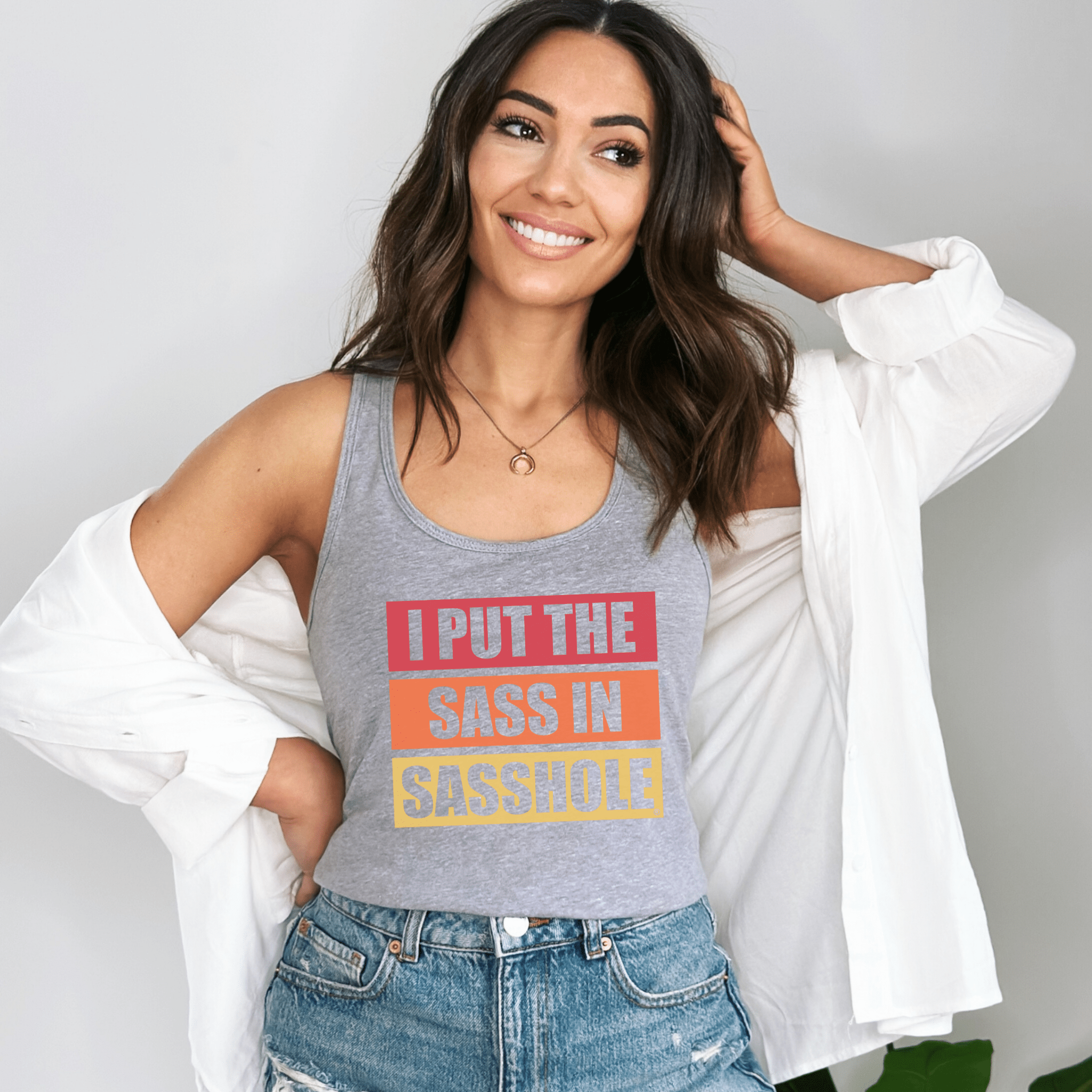 Image of I Put the Sass in Sasshole® Women's Tank Top - Bold & Playful Style - Funny Graphic Tee by Sasshole® Clothing