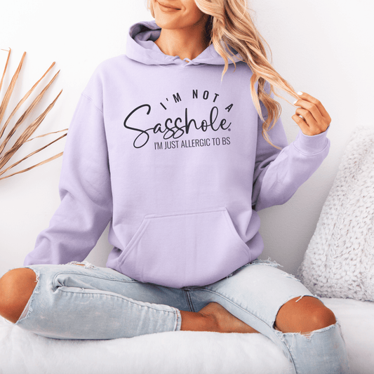 I'm Not a Sasshole® I'm Just Allergic to BS Women's Funny Hoodie - Funny Graphic Tee by Sasshole® Clothing