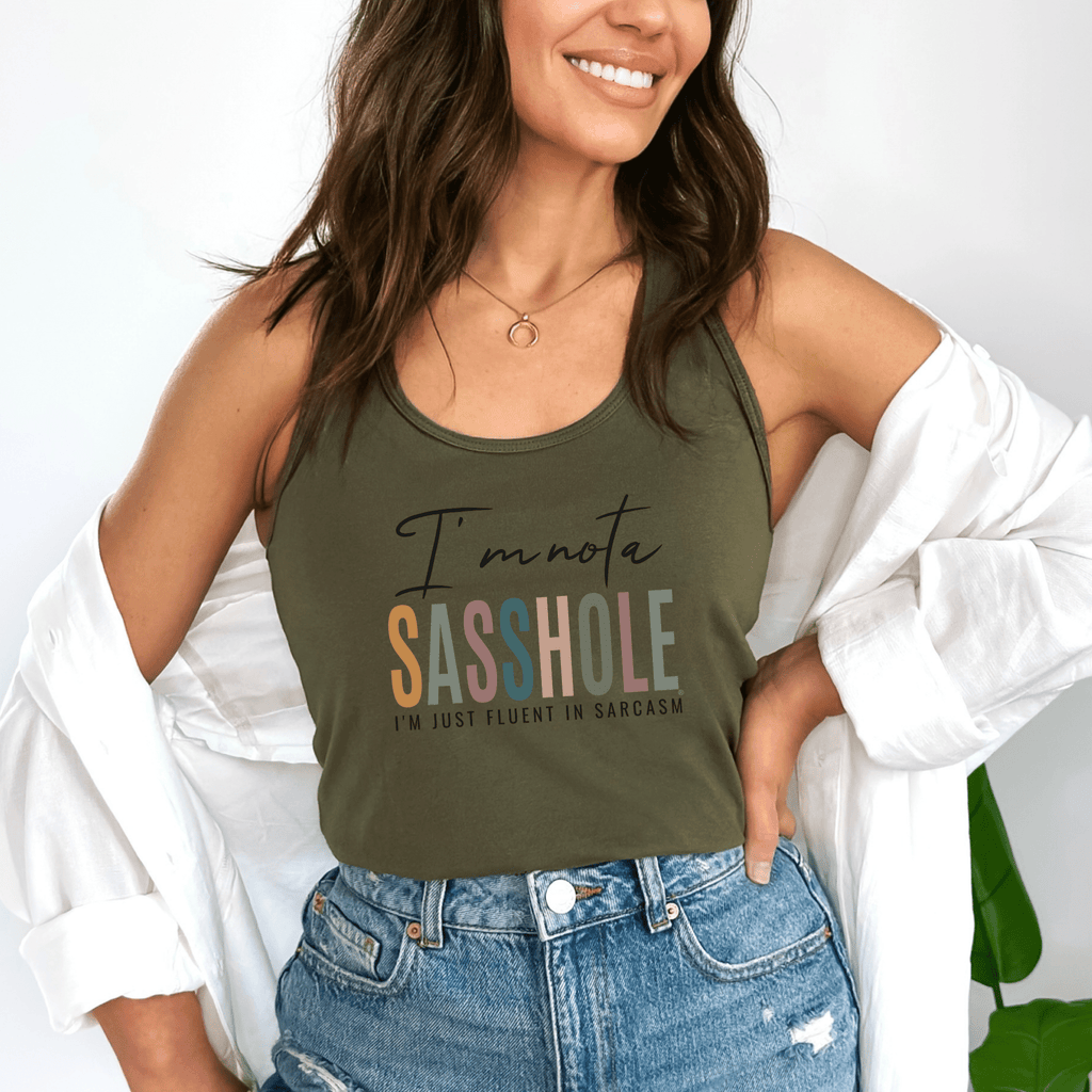 I'm Not a Sasshole® Women's Tank Top - Fluent Your Sarcasm - Funny Graphic Tee by Sasshole® Clothing