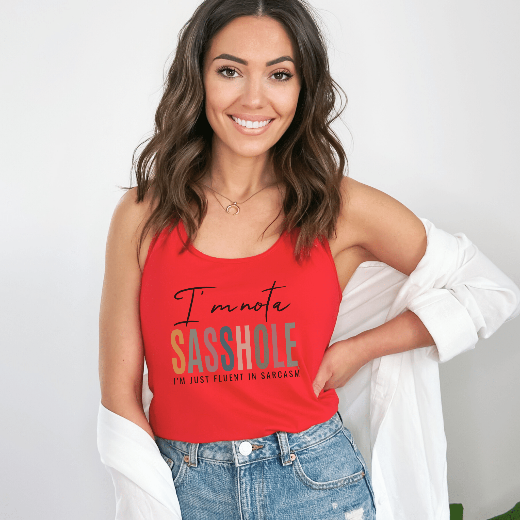 I'm Not a Sasshole® Women's Tank Top - Fluent Your Sarcasm - Funny Graphic Tee by Sasshole® Clothing