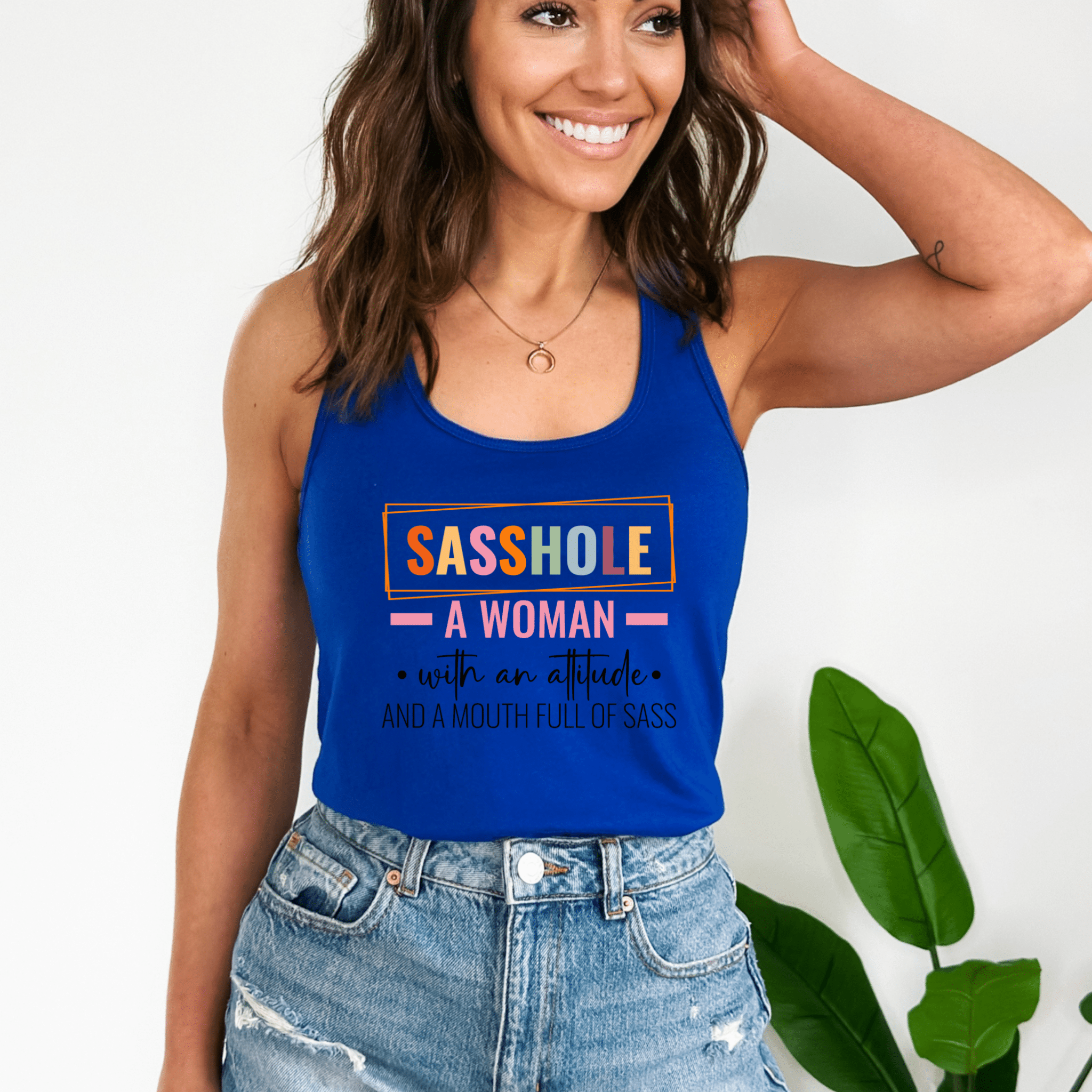 Image of I'm Not a Sasshole® Women's Tank Top - Just Allergic to BS - Funny Graphic Tee by Sasshole® Clothing