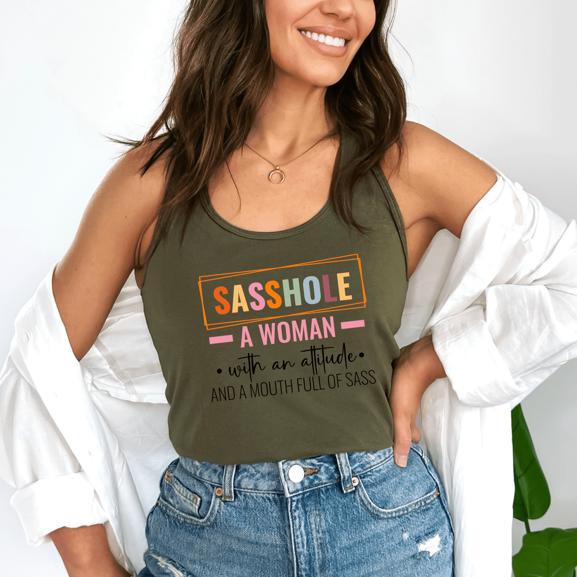 I'm Not a Sasshole® Women's Tank Top - Just Allergic to BS - Funny Graphic Tee by Sasshole® Clothing