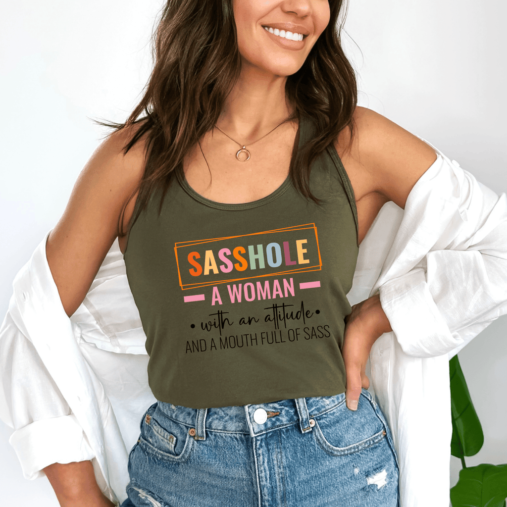I'm Not a Sasshole® Women's Tank Top - Just Allergic to BS - Funny Graphic Tee by Sasshole® Clothing