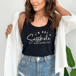 Image of I'm Not a Sasshole® Women's Tank Tops - Just Allergic to BS - Funny Graphic Tee by Sasshole® Clothing