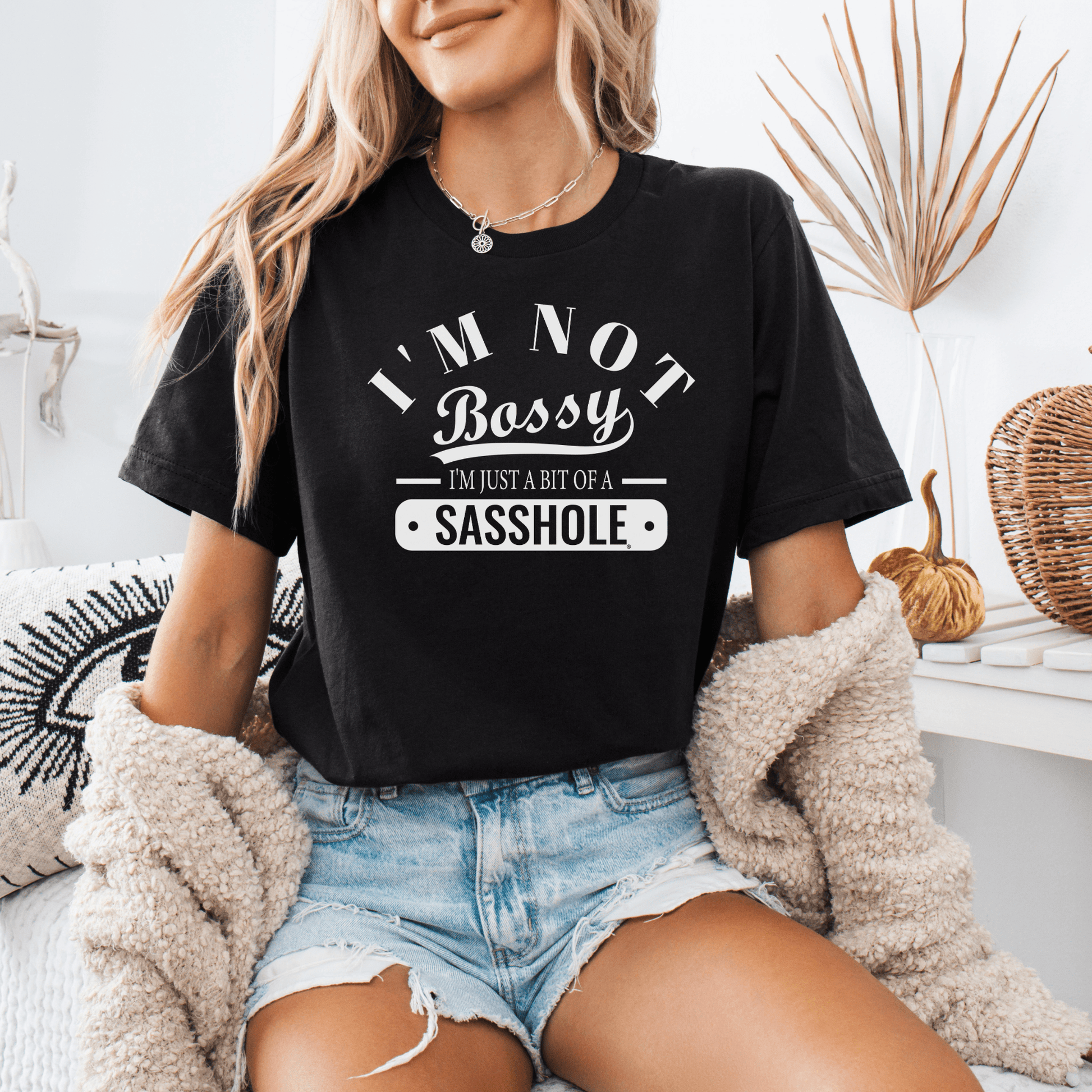 Apparel Funny Slogan T Shirts Women's I'm Not Bossy, Just A