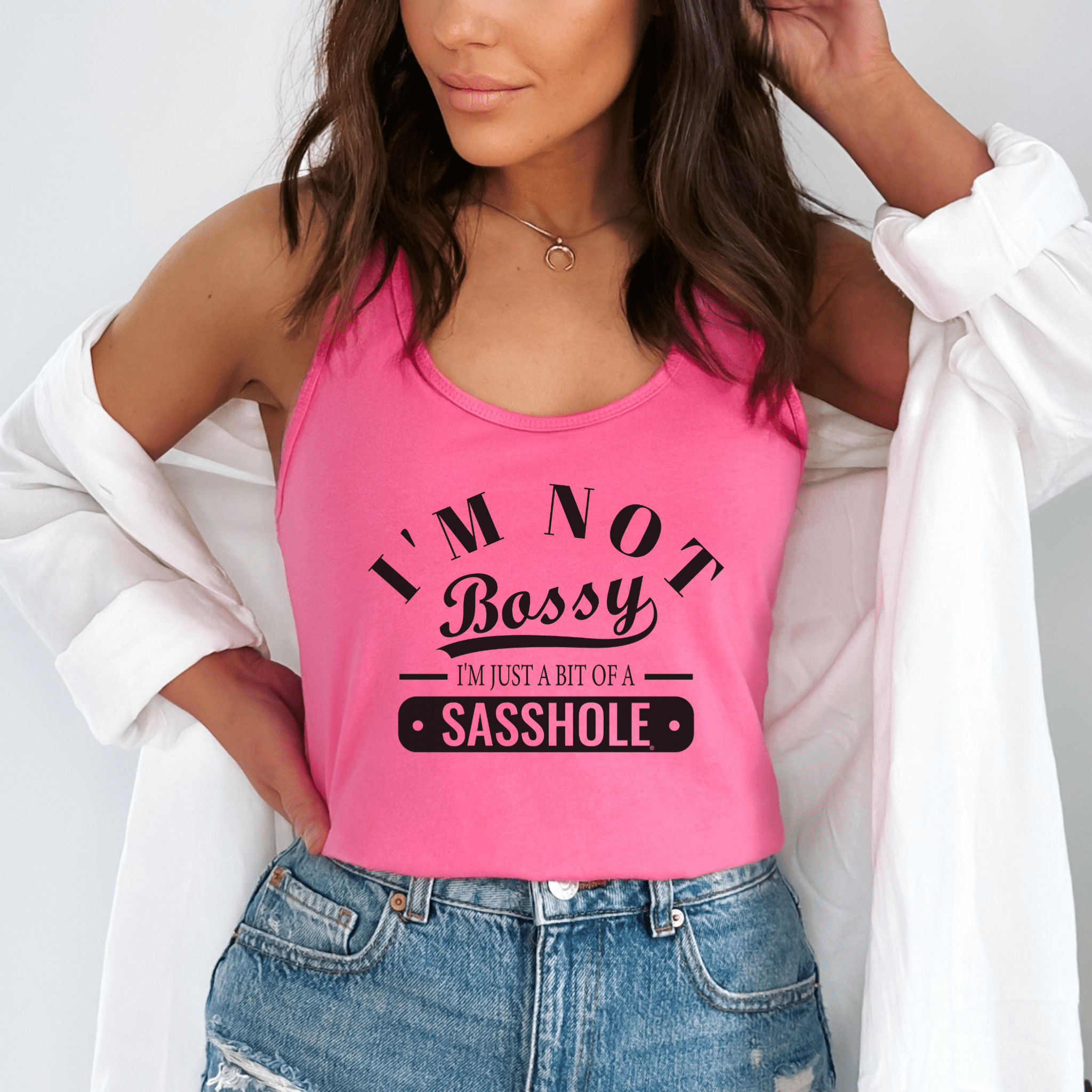 Image of I'm Not Bossy Women's Tank Top - Just a Bit of a Sasshole® - Funny Graphic Tee by Sasshole® Clothing
