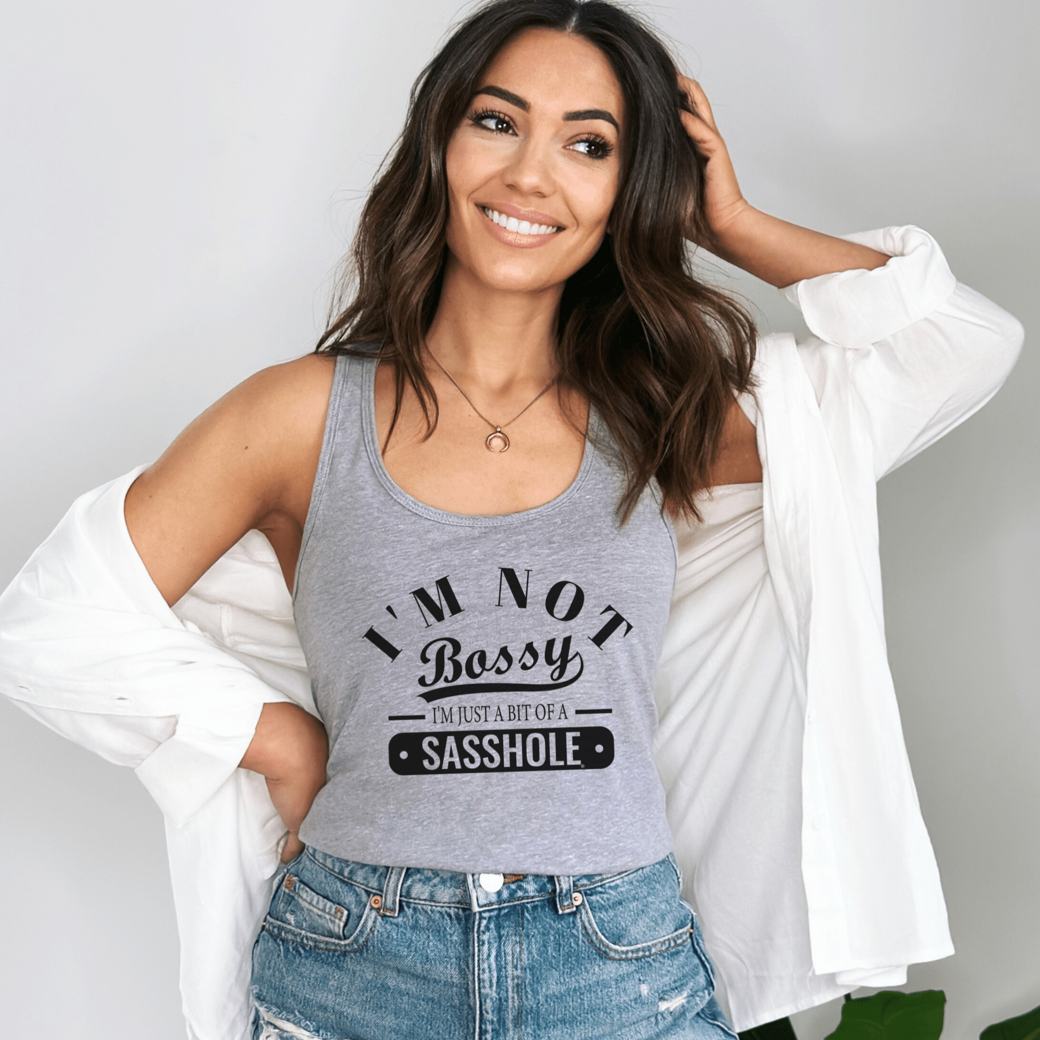Image of I'm Not Bossy Women's Tank Top - Just a Bit of a Sasshole® - Funny Graphic Tee by Sasshole® Clothing