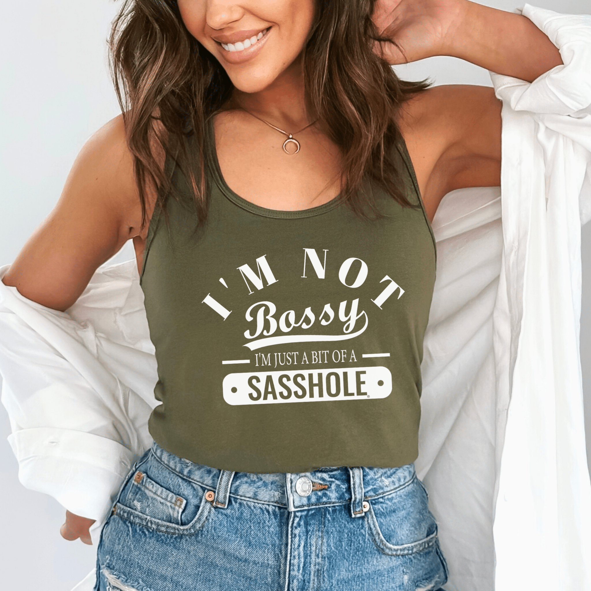 Image of I'm Not Bossy Women's Tank Top - Just a Bit of a Sasshole® - Funny Graphic Tee by Sasshole® Clothing