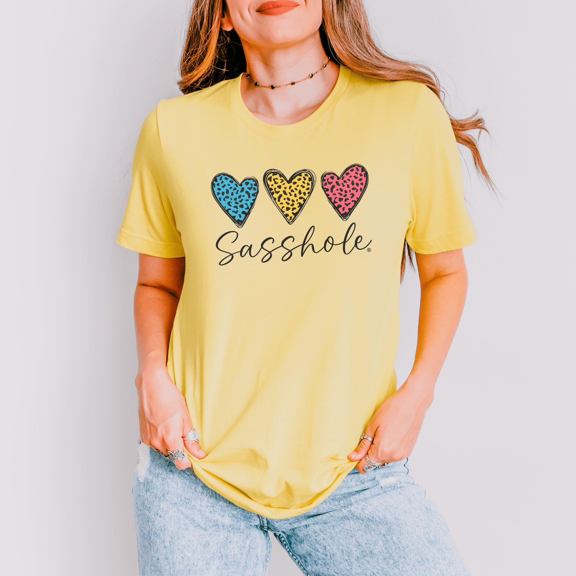 Image of Leopard Heart Sasshole® Women's T-shirts - Wildly Chic - Funny Graphic Tee by Sasshole® Clothing