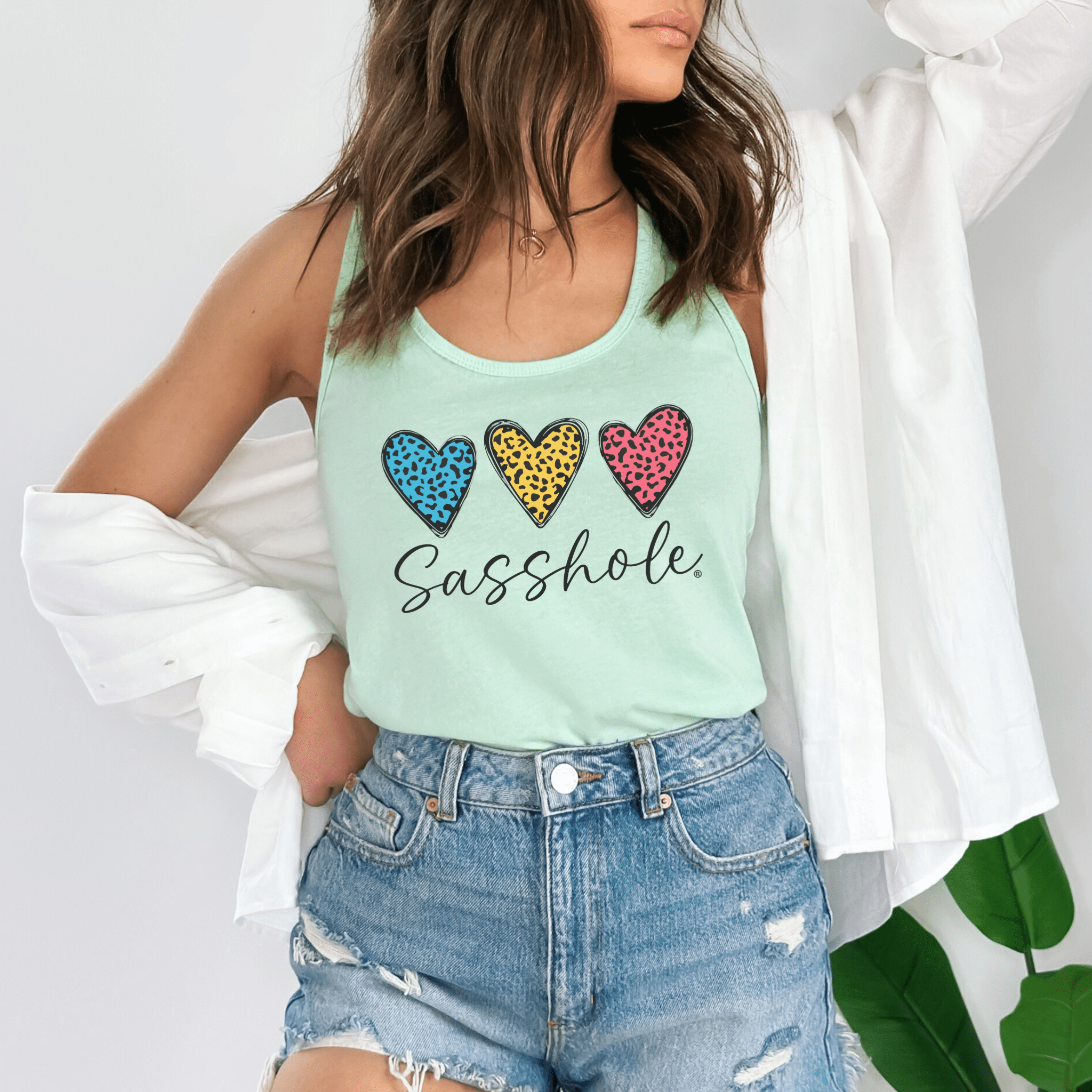 Image of Leopard Heart Sasshole® Women's Tank Top - Wildly Sassy - Funny Graphic Tee by Sasshole® Clothing