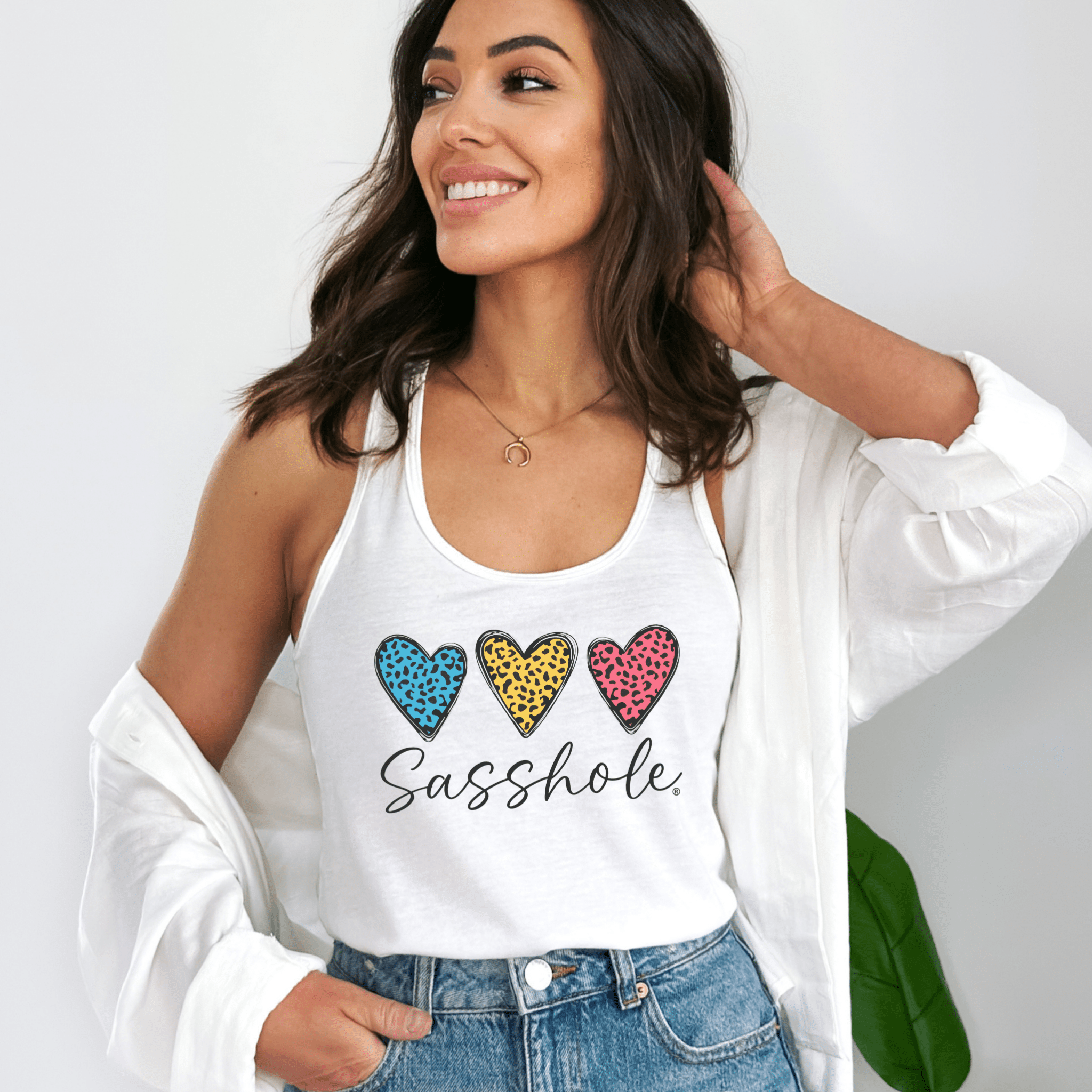 Image of Leopard Heart Sasshole® Women's Tank Top - Wildly Sassy - Funny Graphic Tee by Sasshole® Clothing