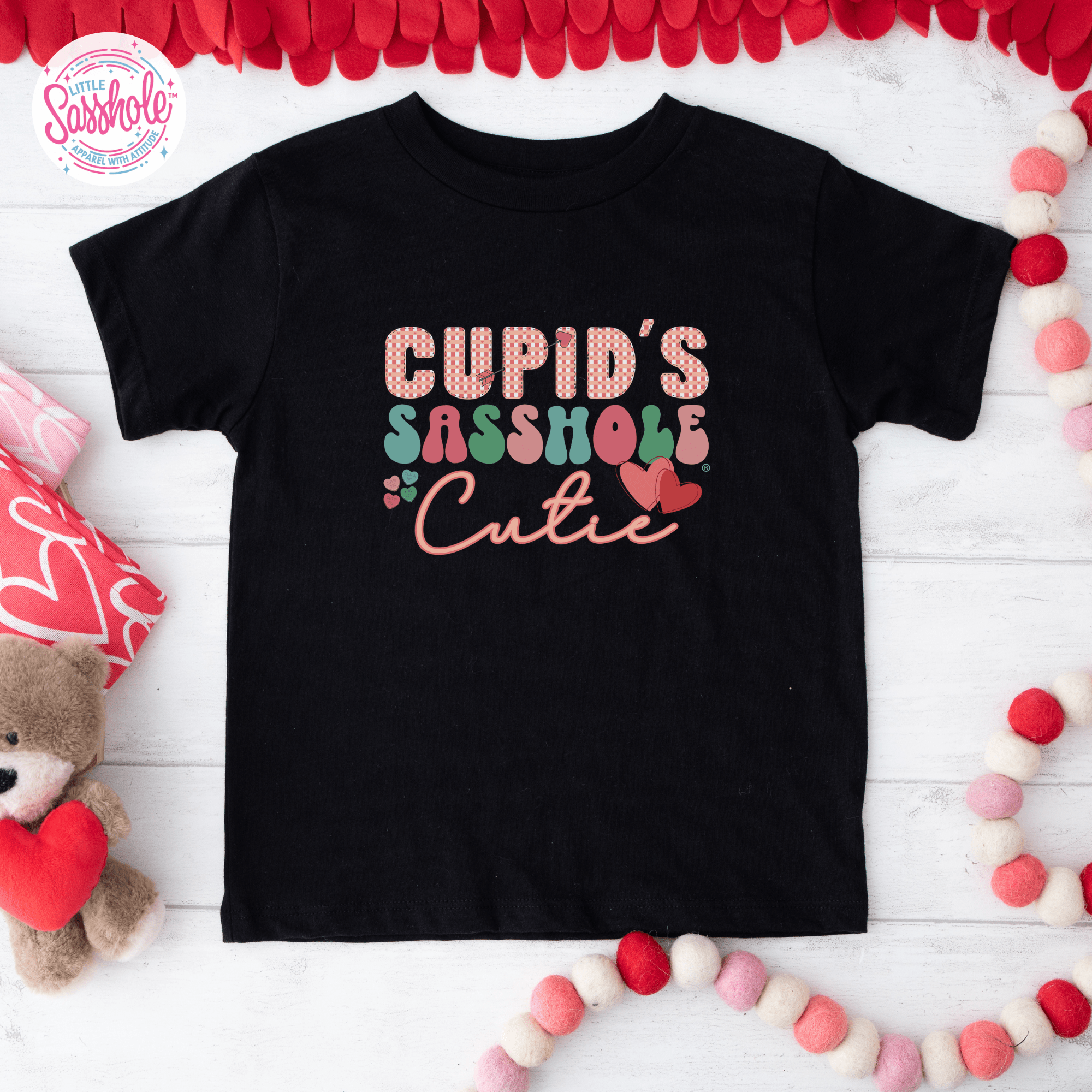 Image of Little Heartbreaker: Cupid's Sasshole Cutie Shirt for Toddlers - Funny Graphic Tee by Sasshole® Clothing