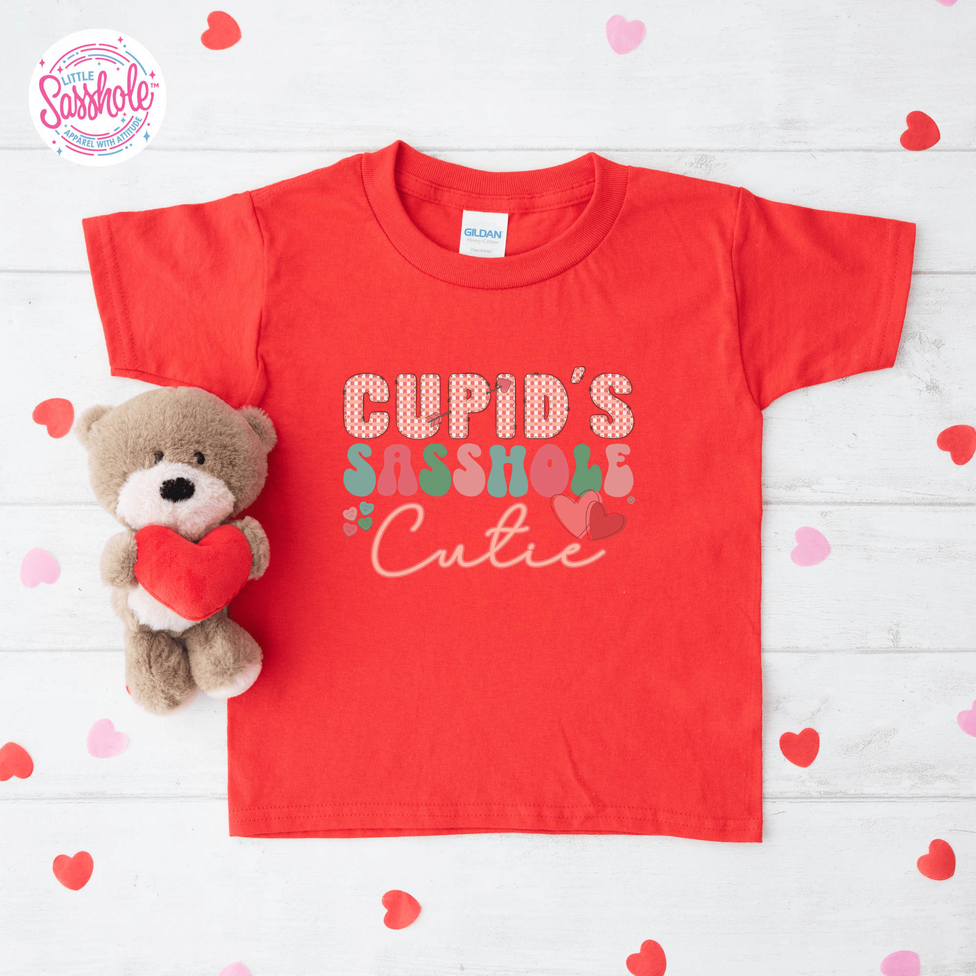 Image of Little Heartbreaker: Cupid's Sasshole Cutie Shirt for Toddlers - Funny Graphic Tee by Sasshole® Clothing