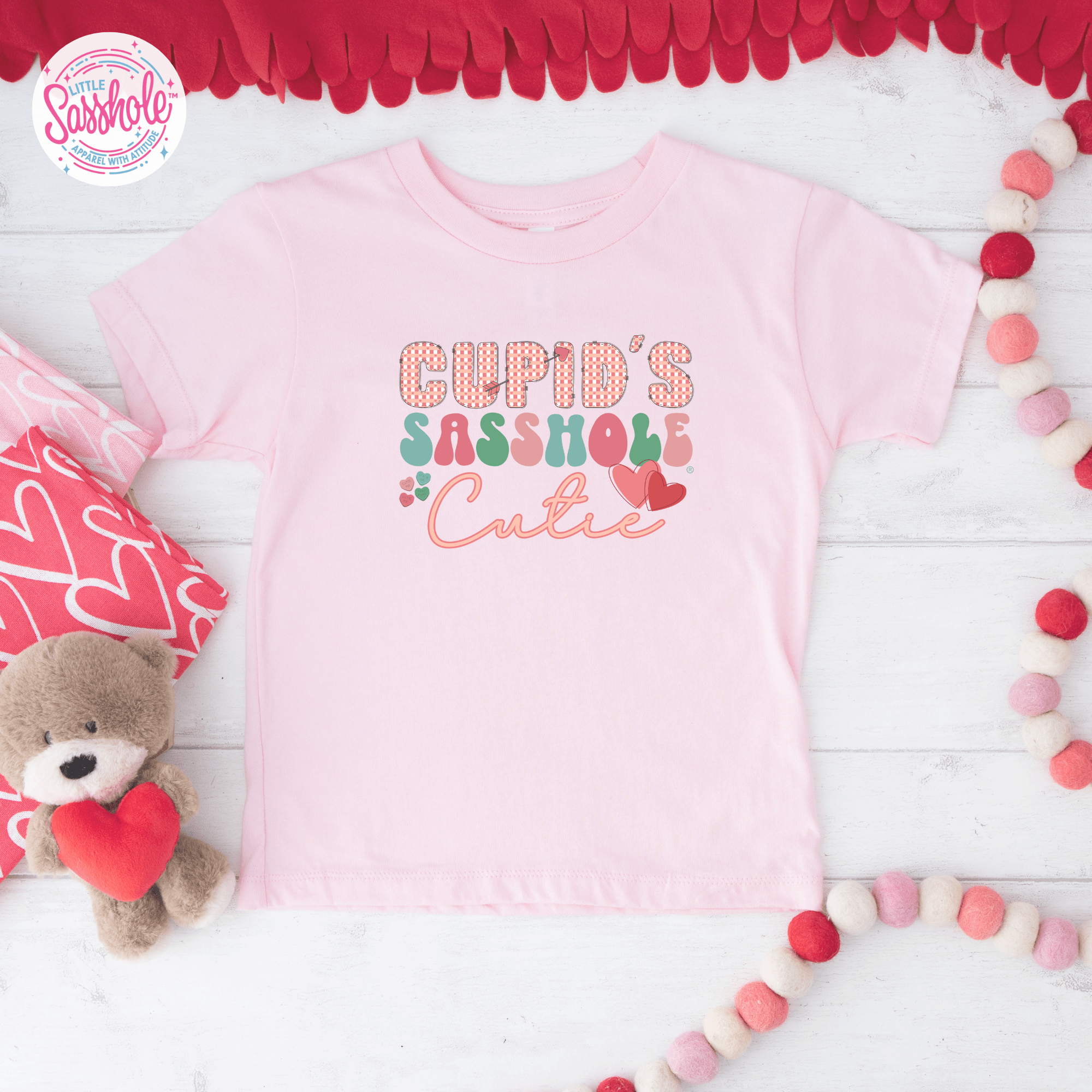 Image of Little Heartbreaker: Cupid's Sasshole Cutie Shirt for Toddlers - Funny Graphic Tee by Sasshole® Clothing