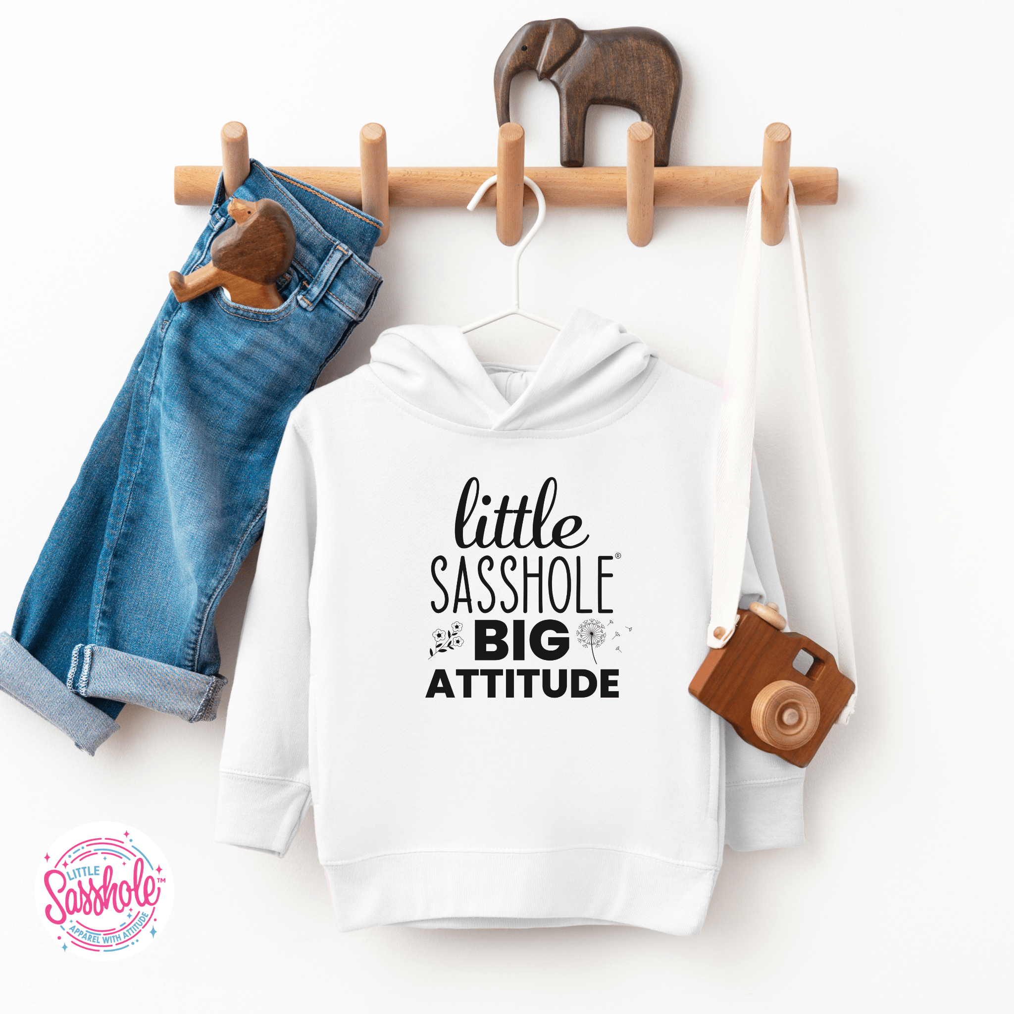 Image of Little Sasshole Big Attitude – The Ultimate Hoodie for Your Mini Me - Funny Graphic Tee by Sasshole® Clothing