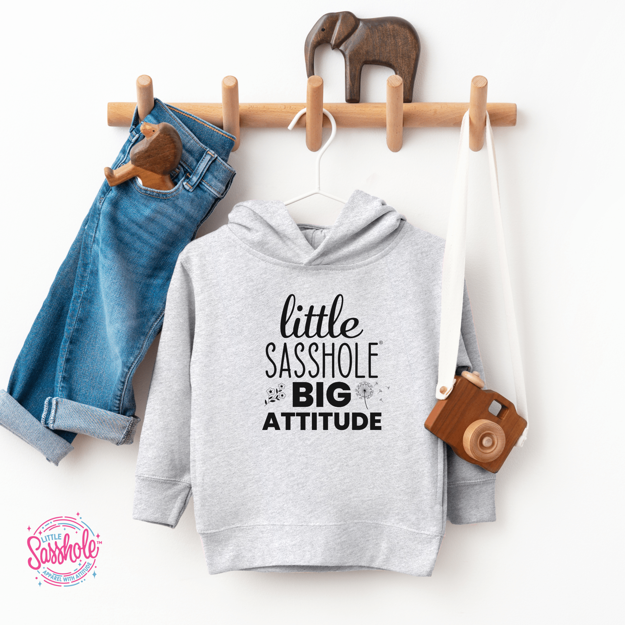 Image of Little Sasshole Big Attitude – The Ultimate Hoodie for Your Mini Me - Funny Graphic Tee by Sasshole® Clothing