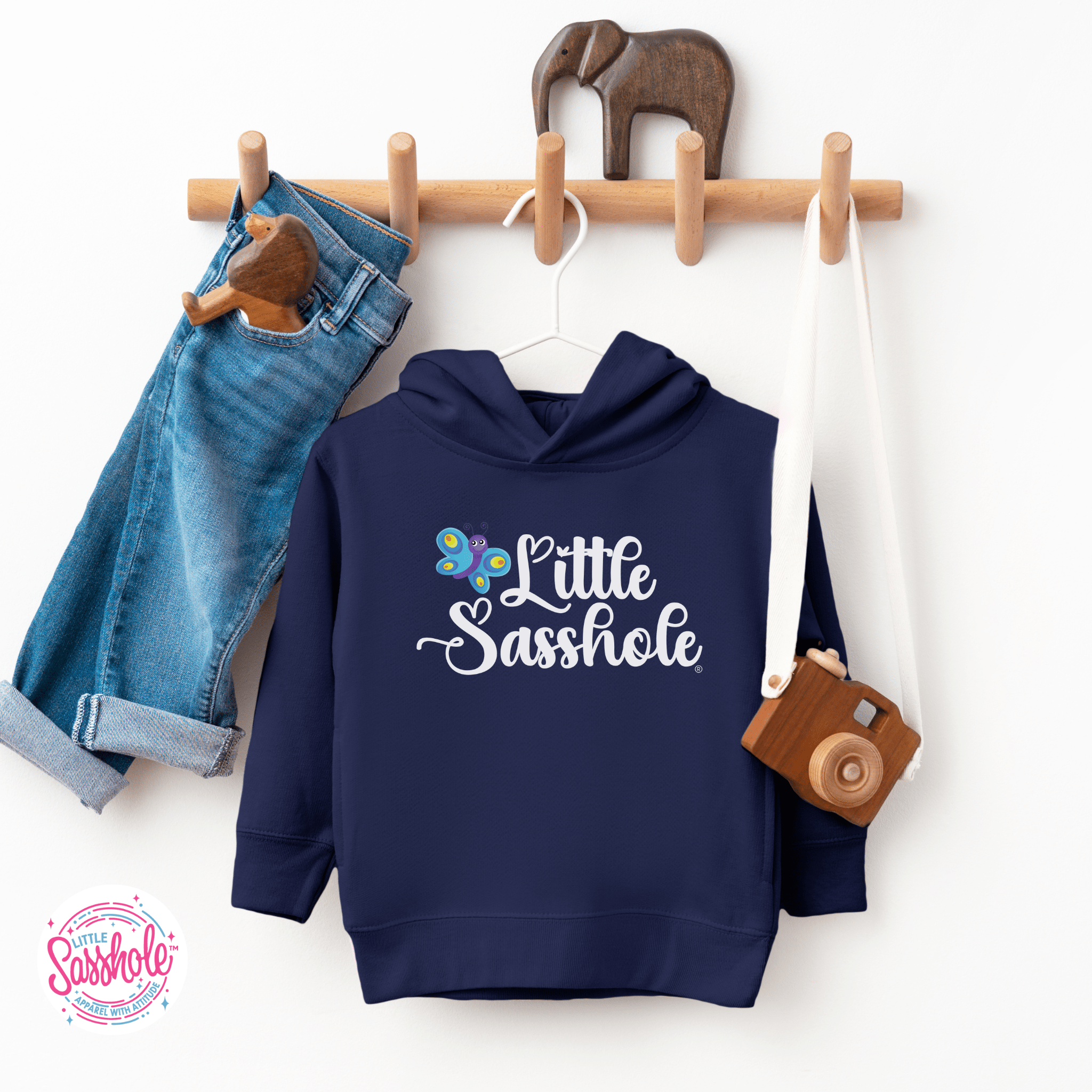 Image of Little Sasshole® Butterfly Dreams Toddler Hoodies - Funny Graphic Tee by Sasshole® Clothing