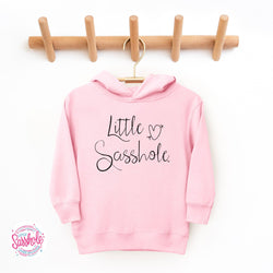 Image of Little Sasshole®: Hoodie of Mischief Toddler Girl's Cute Hoodie - Funny Graphic Tee by Sasshole® Clothing