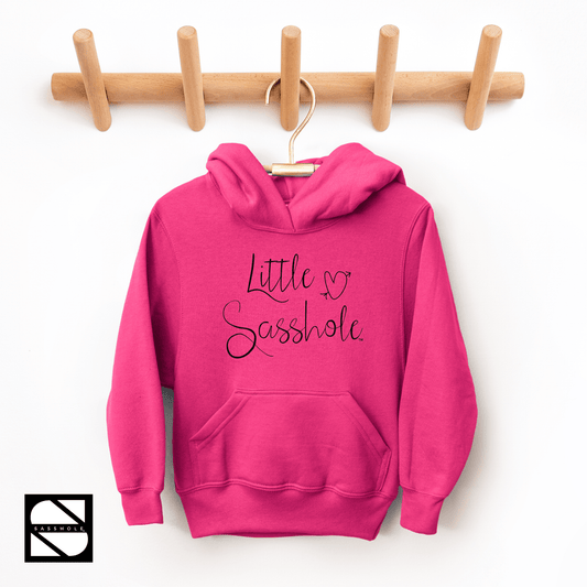 Little Sasshole™: Hoodie of Mischief Youth Girls Cute Hoodie - Funny Graphic Tee by Sasshole® Clothing